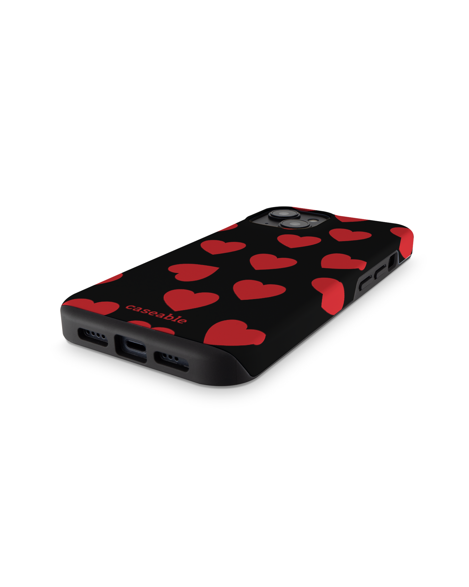 Repeating Hearts Premium Phone for Apple iPhone 14: Bottom View