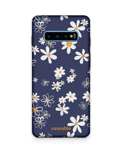 Navy Daisies Premium Phone Case Samsung Galaxy S10 Plus