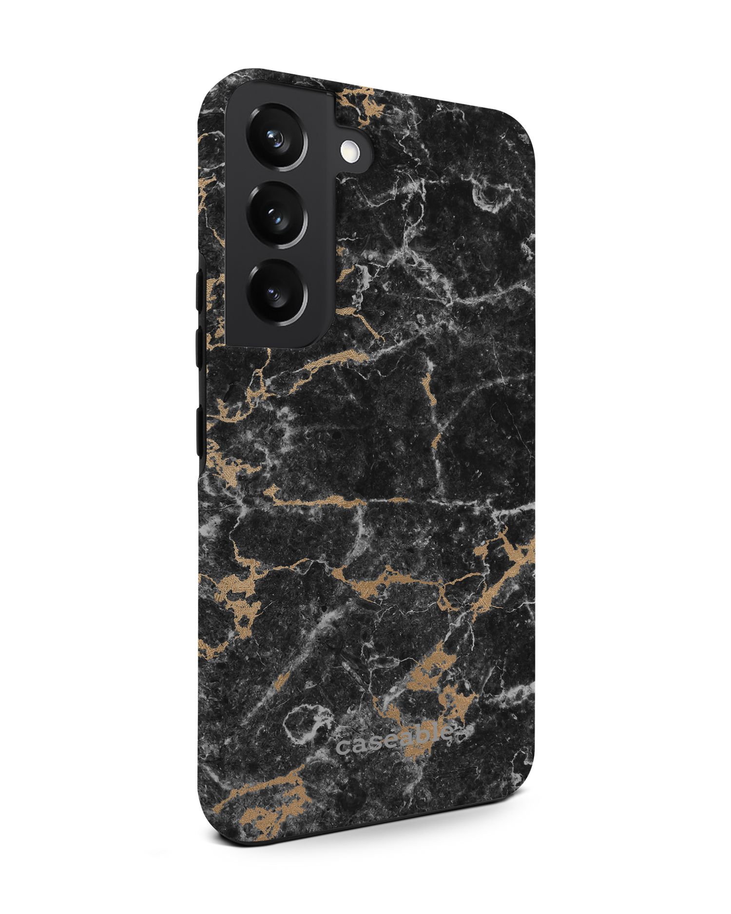 Marble and Gold Premium Phone Case Samsung Galaxy S22 5G: View from the left side