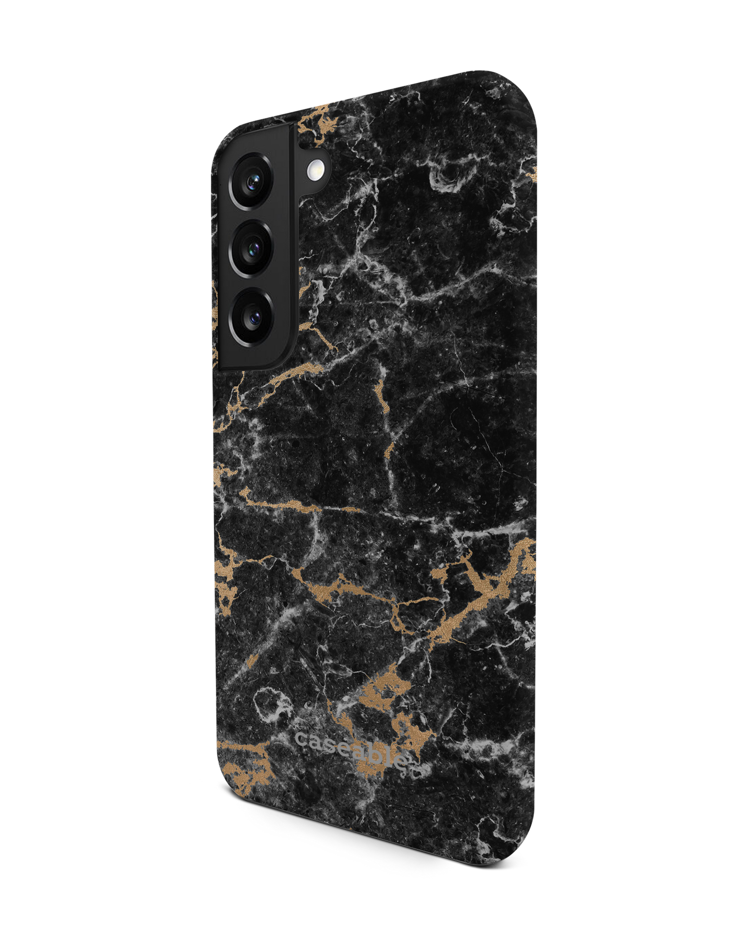 Marble and Gold Premium Phone Case Samsung Galaxy S22 5G: View from the right side