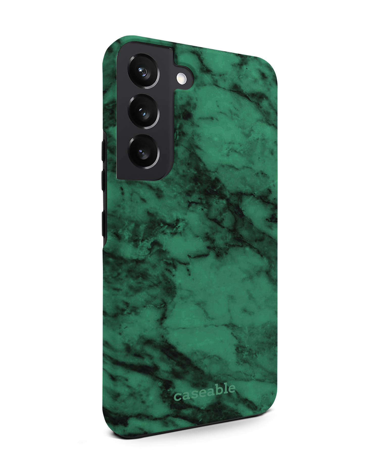 Green Marble Premium Phone Case Samsung Galaxy S22 5G: View from the left side