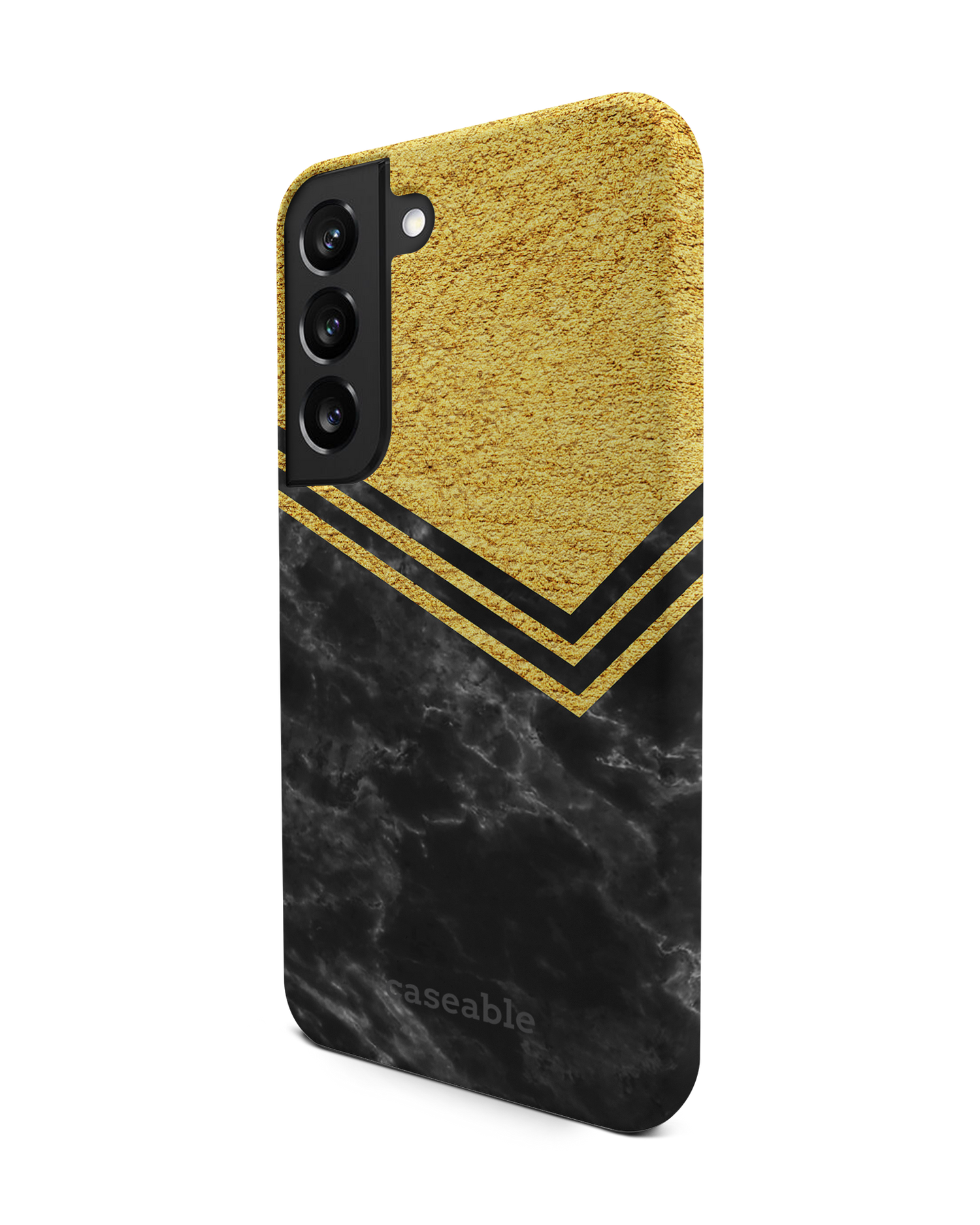 Gold Marble Premium Phone Case Samsung Galaxy S22 5G: View from the right side