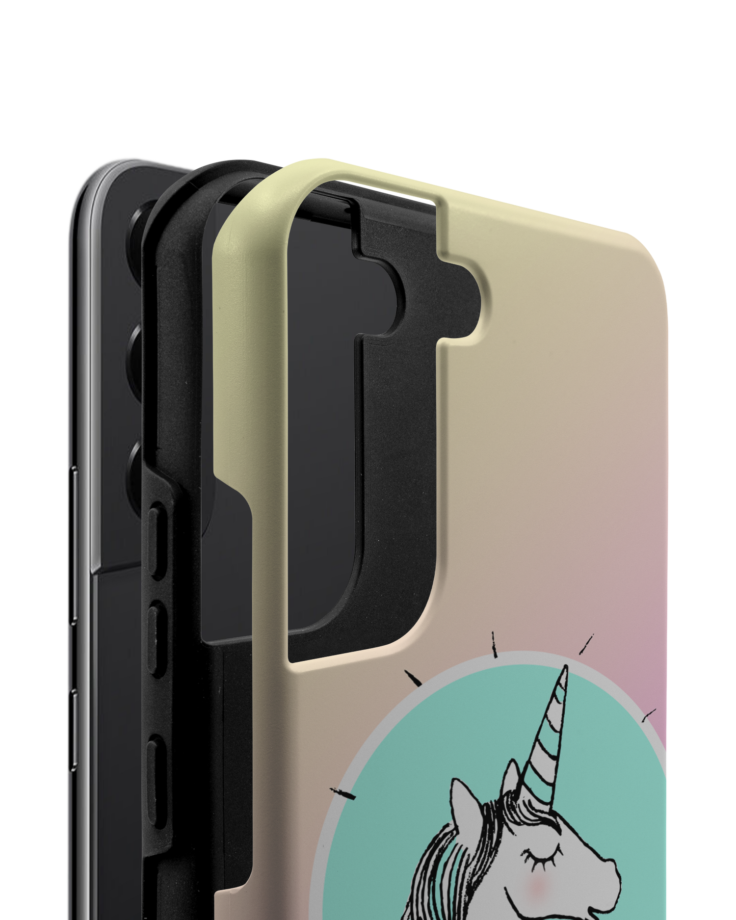 Happiness Unicorn Premium Phone Case Samsung Galaxy S22 5G consisting of 2 parts