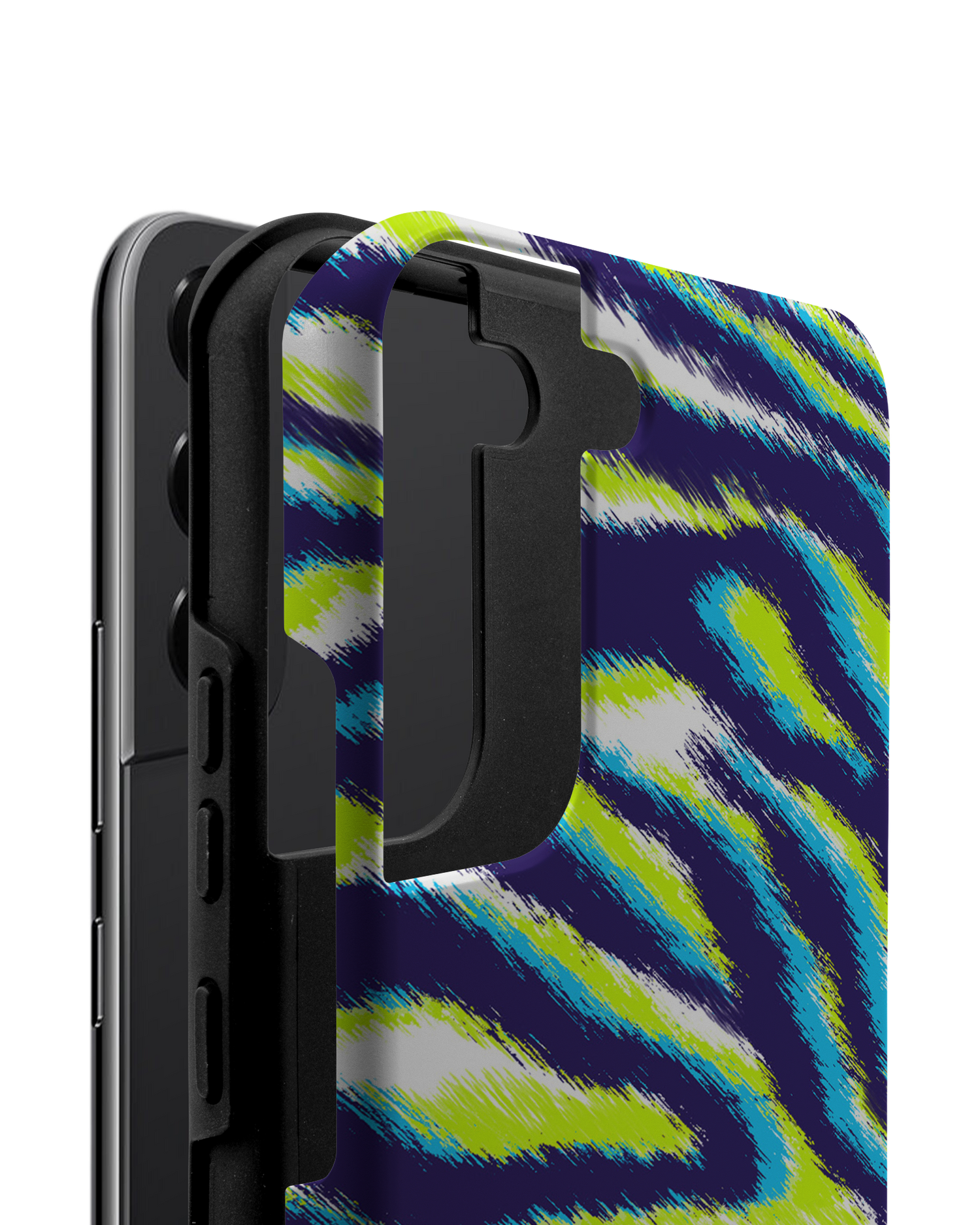 Neon Zebra Premium Phone Case Samsung Galaxy S22 5G consisting of 2 parts