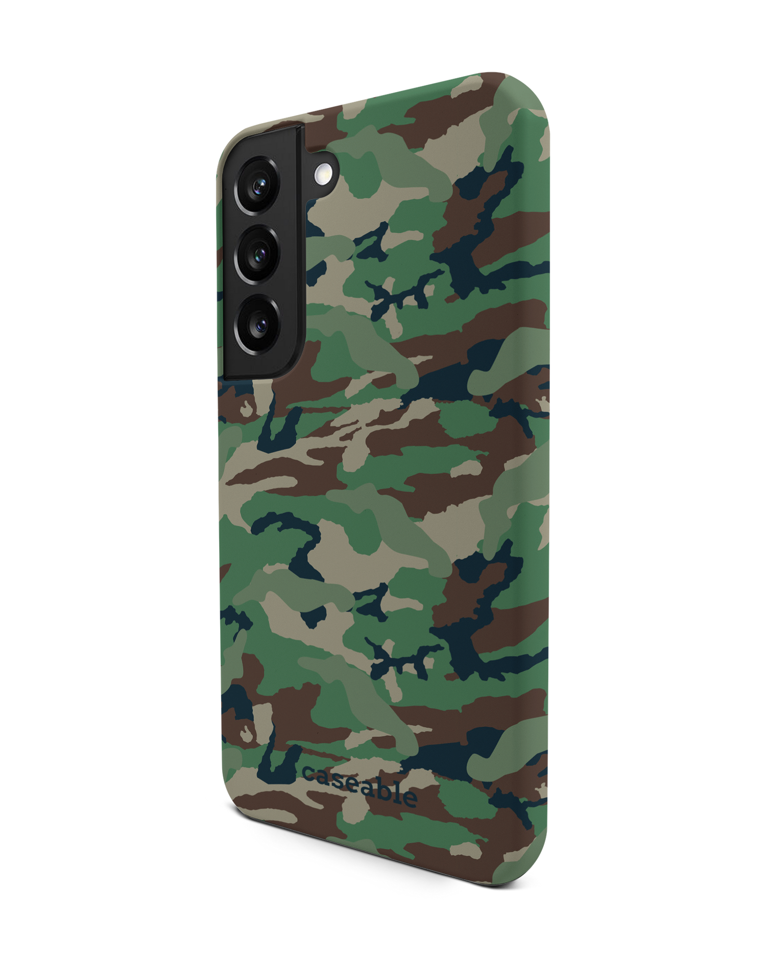 Green and Brown Camo Premium Phone Case Samsung Galaxy S22 5G: View from the right side