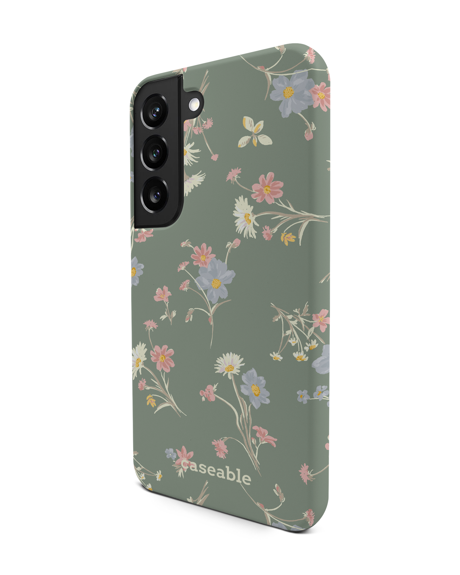 Wild Flower Sprigs Premium Phone Case Samsung Galaxy S22 5G: View from the right side