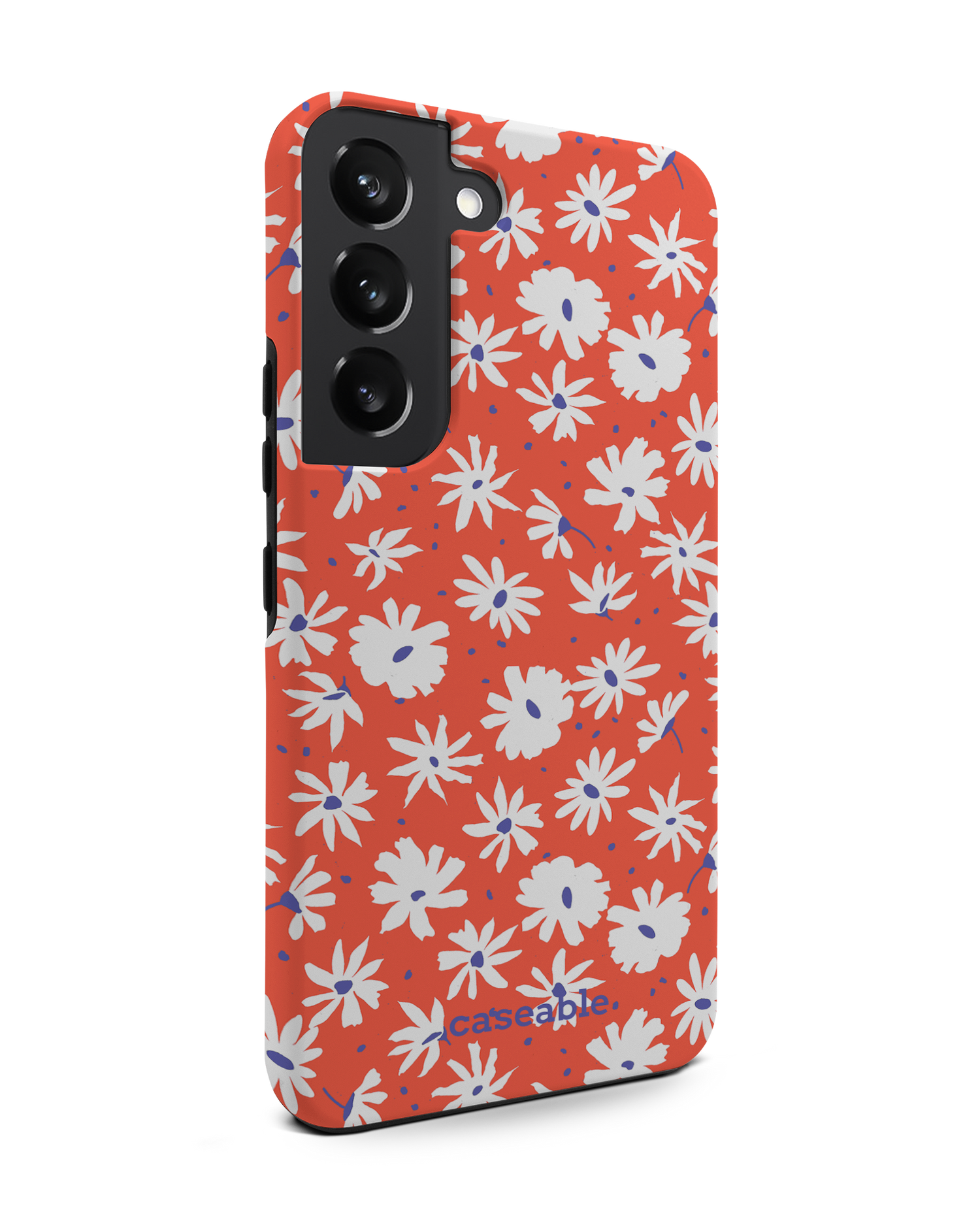 Retro Daisy Premium Phone Case Samsung Galaxy S22 5G: View from the left side