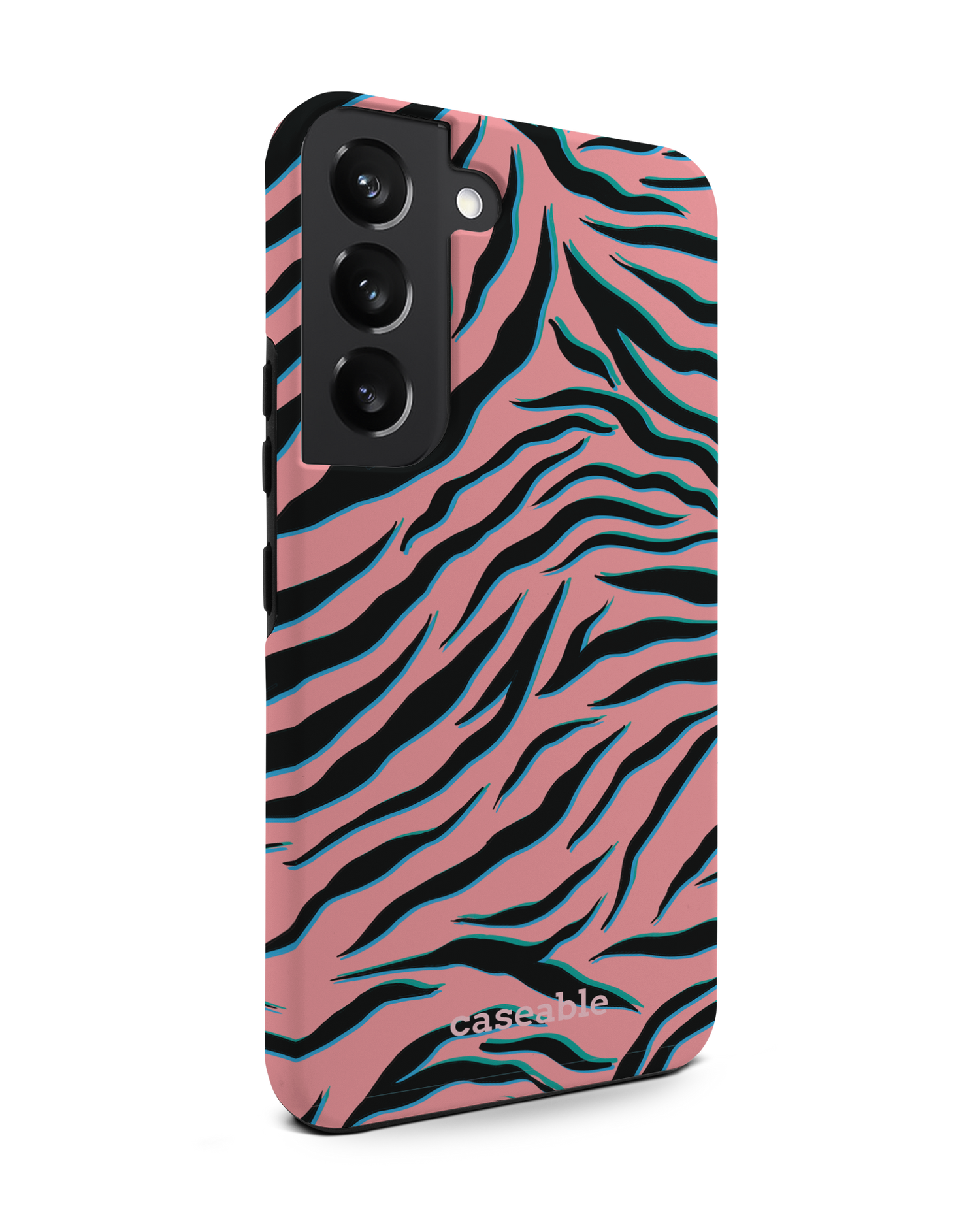 Pink Zebra Premium Phone Case Samsung Galaxy S22 5G: View from the left side
