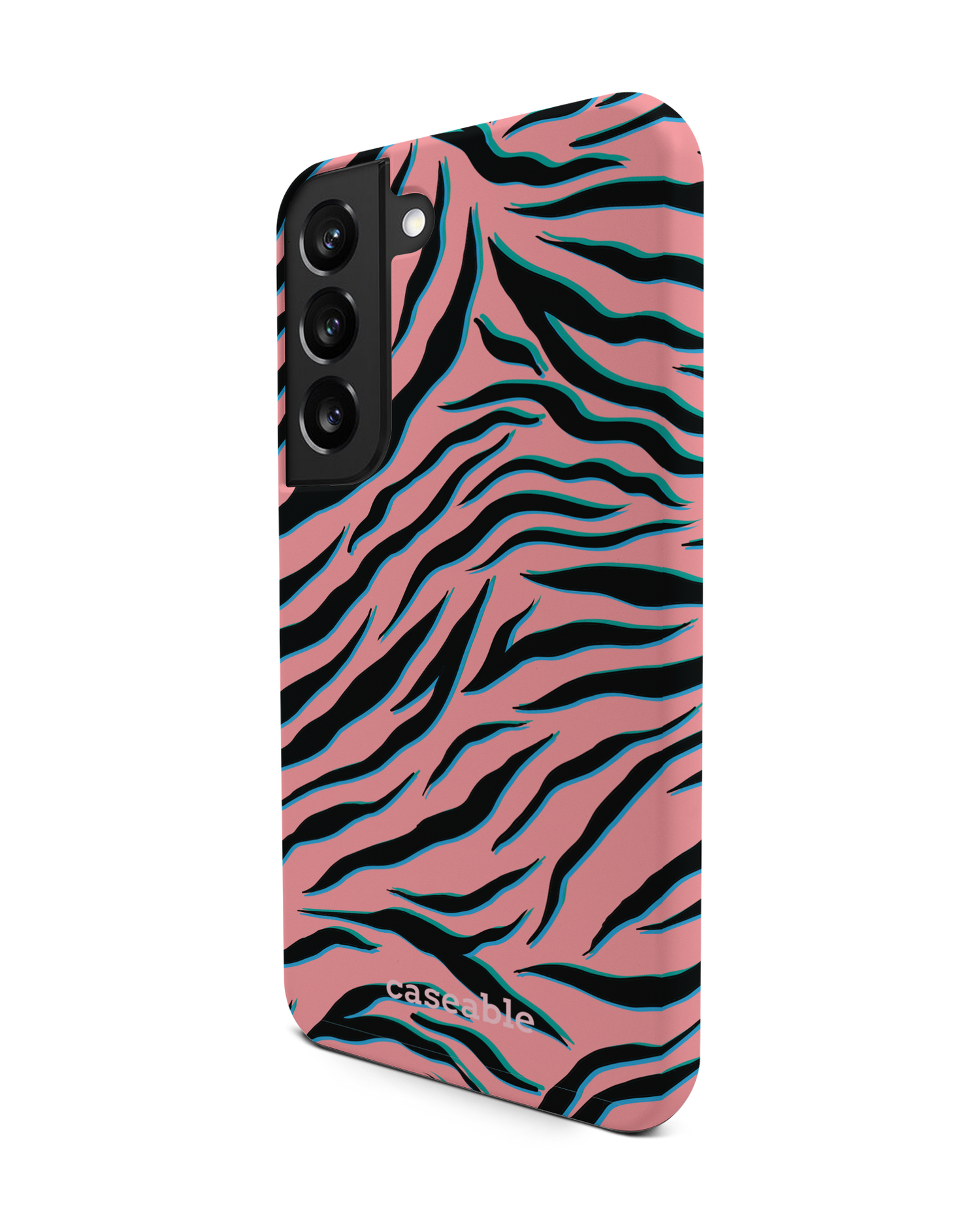 Pink Zebra Premium Phone Case Samsung Galaxy S22 5G: View from the right side