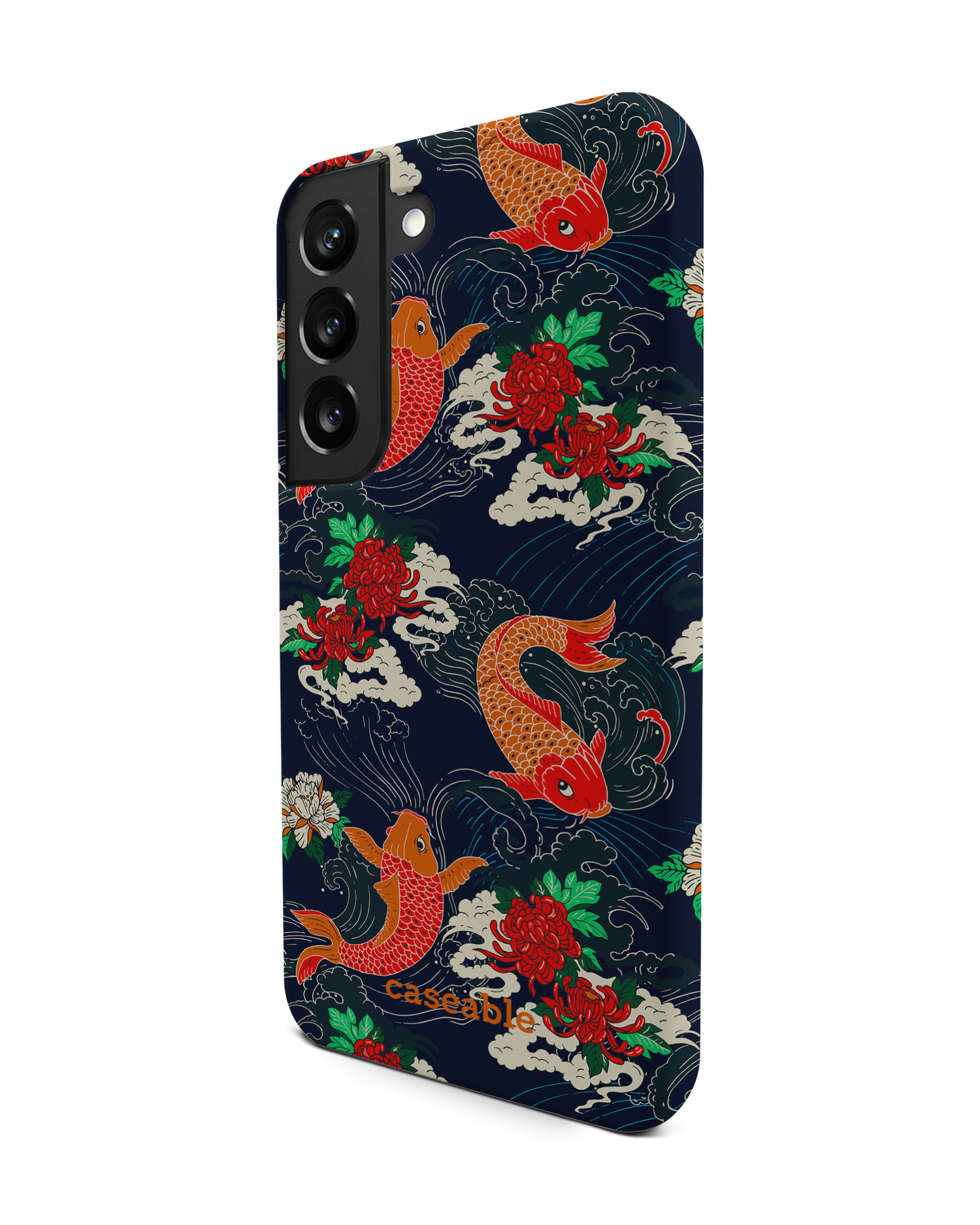 Repeating Koi Premium Phone Case Samsung Galaxy S22 5G: View from the right side