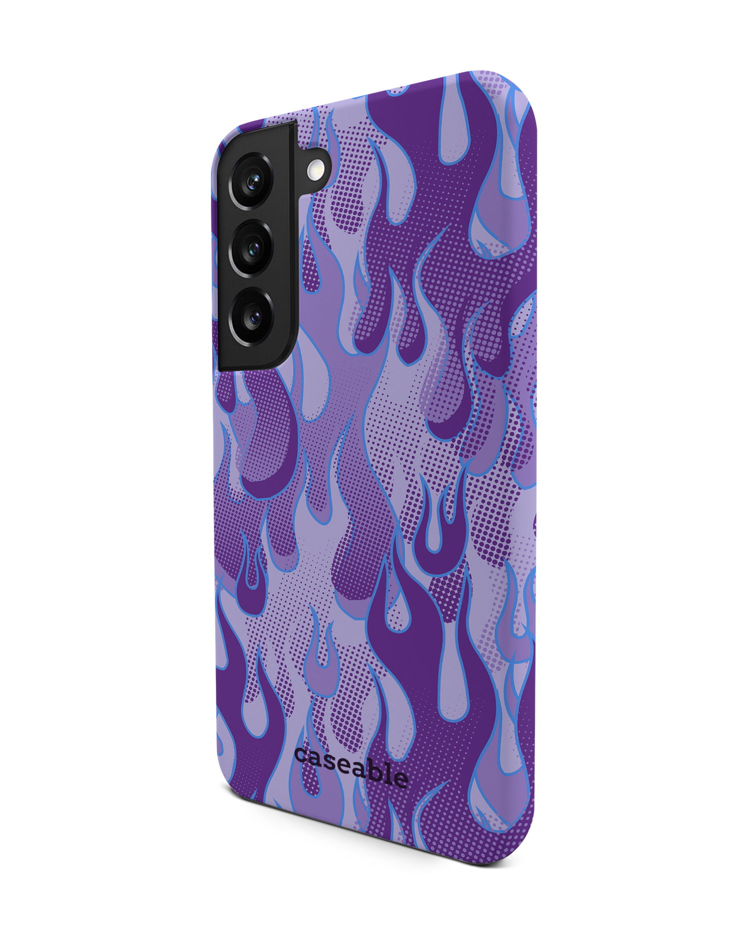Purple Flames Premium Phone Case Samsung Galaxy S22 5G: View from the right side