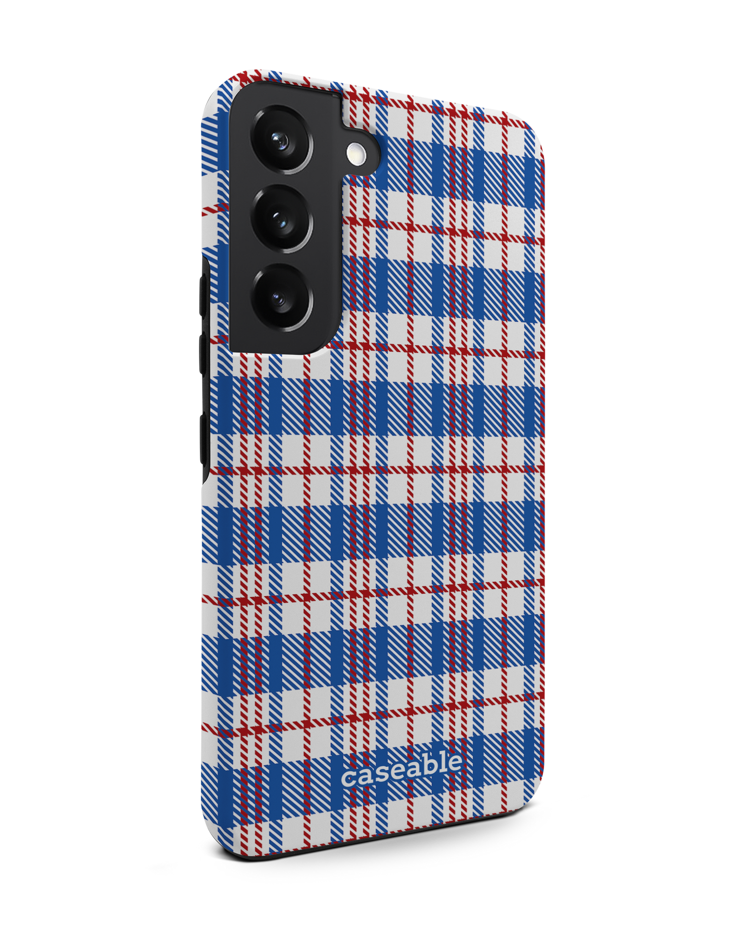 Plaid Market Bag Premium Phone Case Samsung Galaxy S22 5G: View from the left side