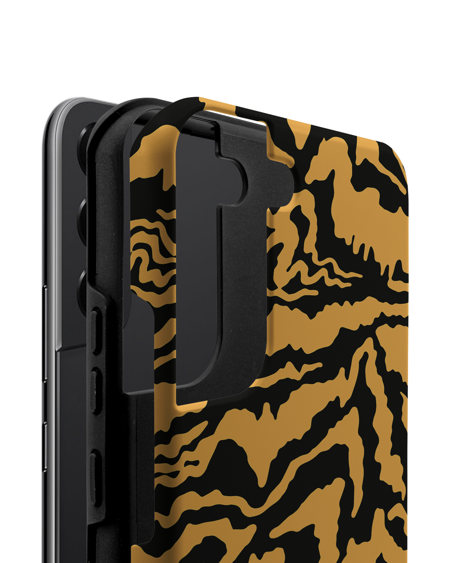 Warped Tiger Stripes Premium Phone Case Samsung Galaxy S22 5G consisting of 2 parts