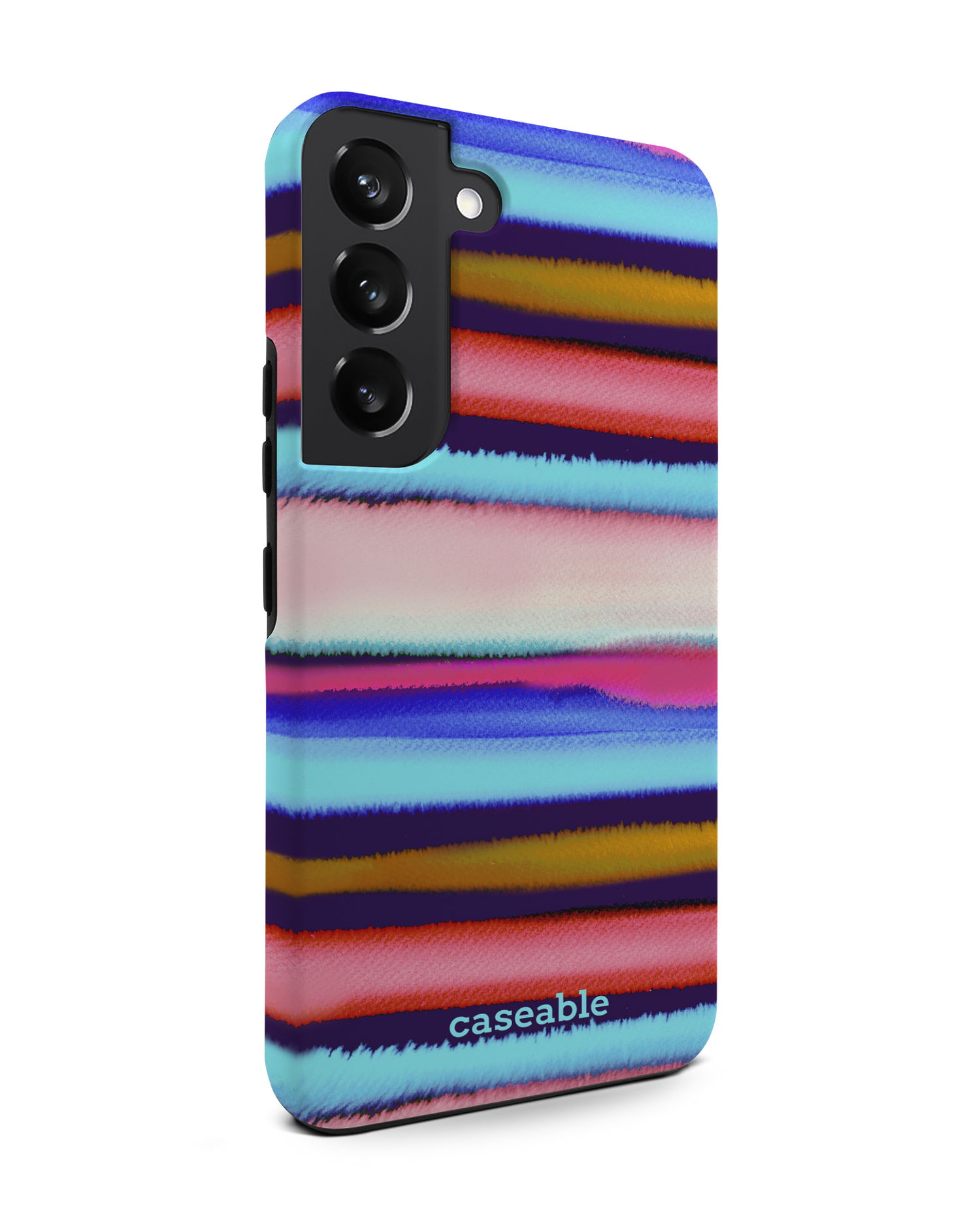 Watercolor Stripes Premium Phone Case Samsung Galaxy S22 5G: View from the left side