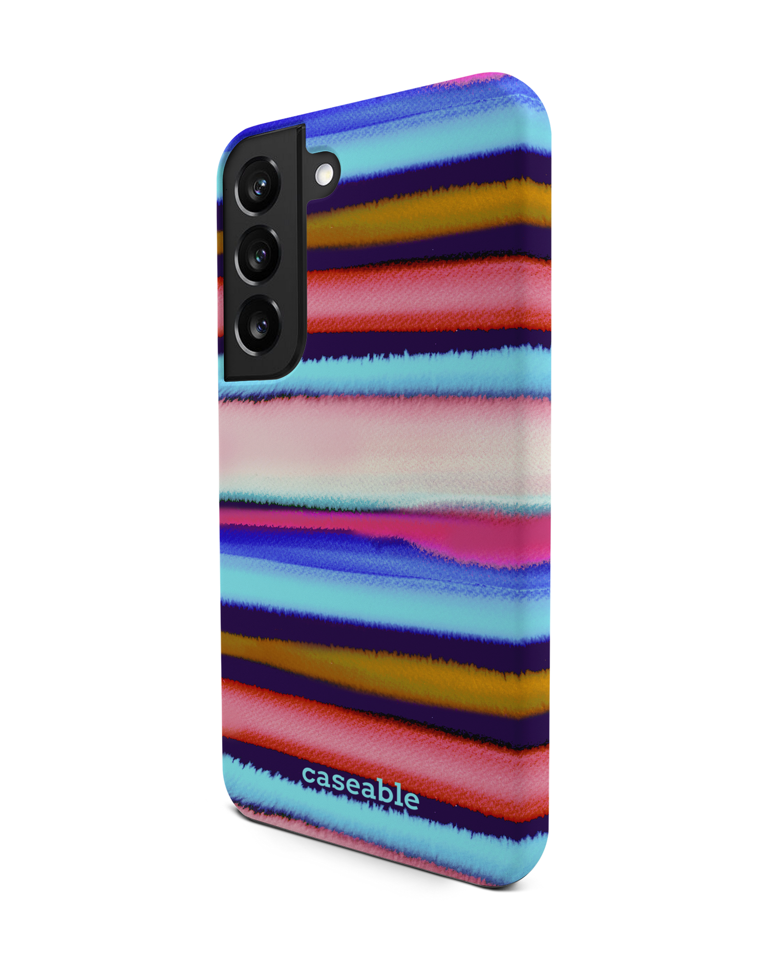 Watercolor Stripes Premium Phone Case Samsung Galaxy S22 5G: View from the right side