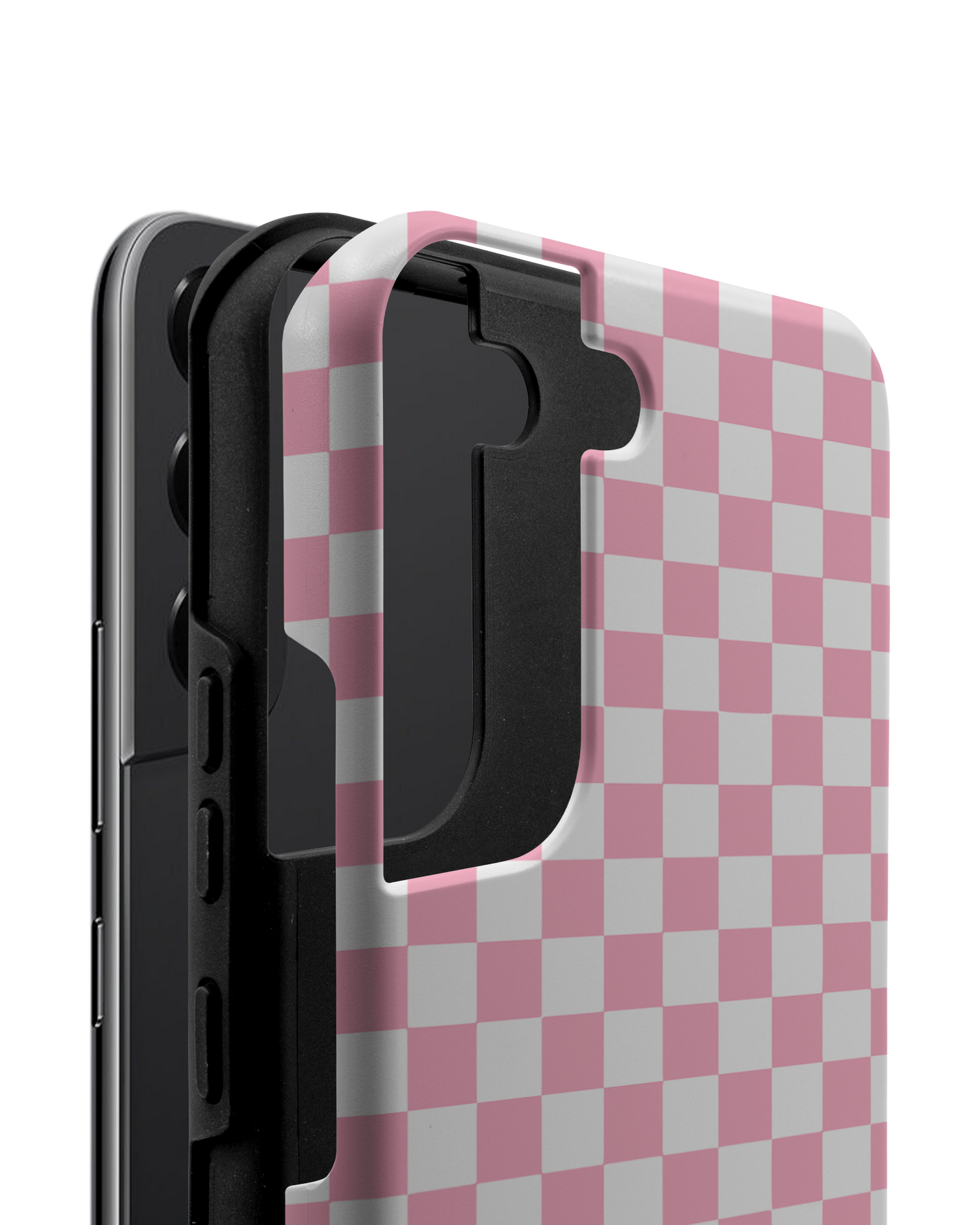 Pink Checkerboard Premium Phone Case Samsung Galaxy S22 5G consisting of 2 parts
