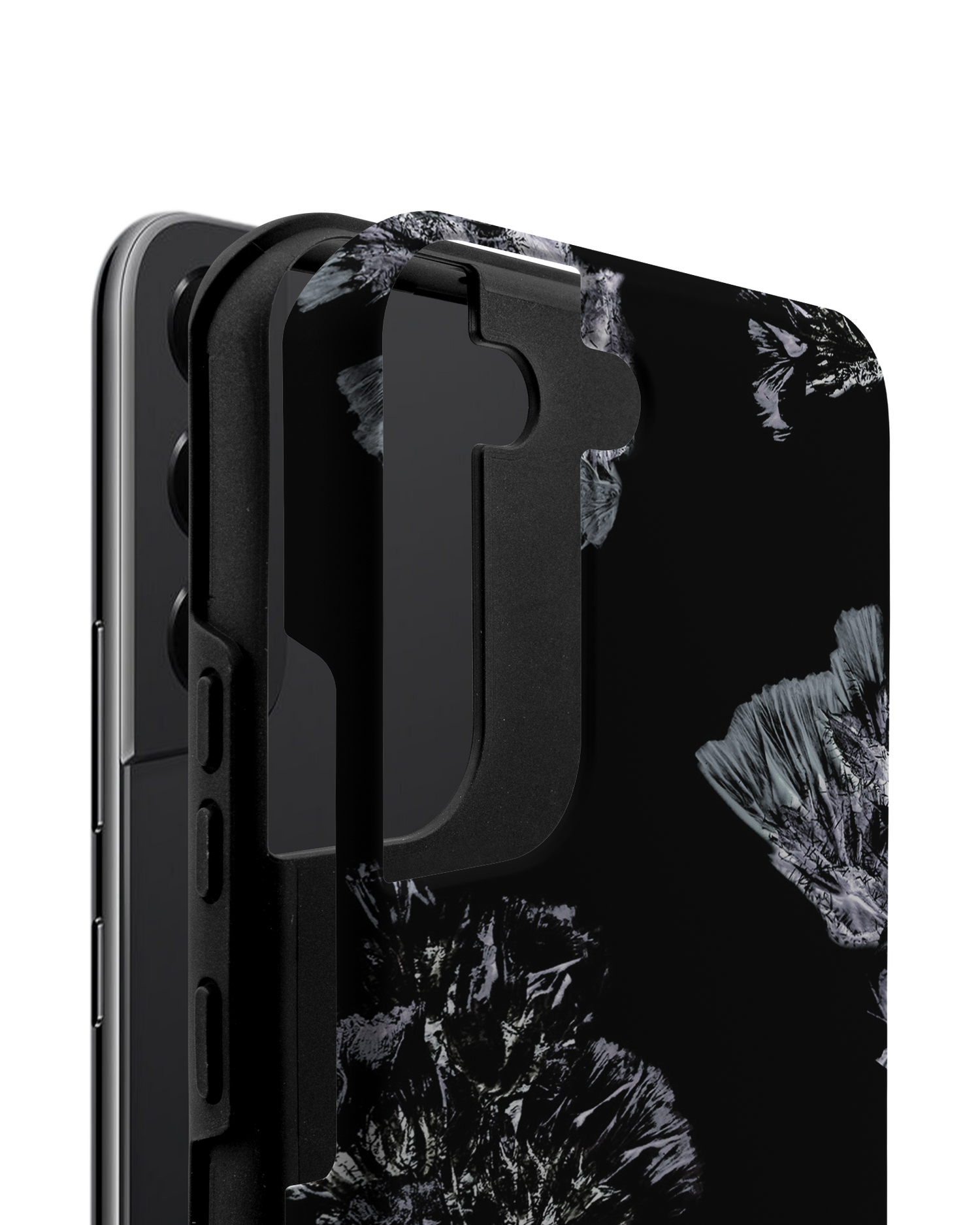 Silver Petals Premium Phone Case Samsung Galaxy S22 5G consisting of 2 parts