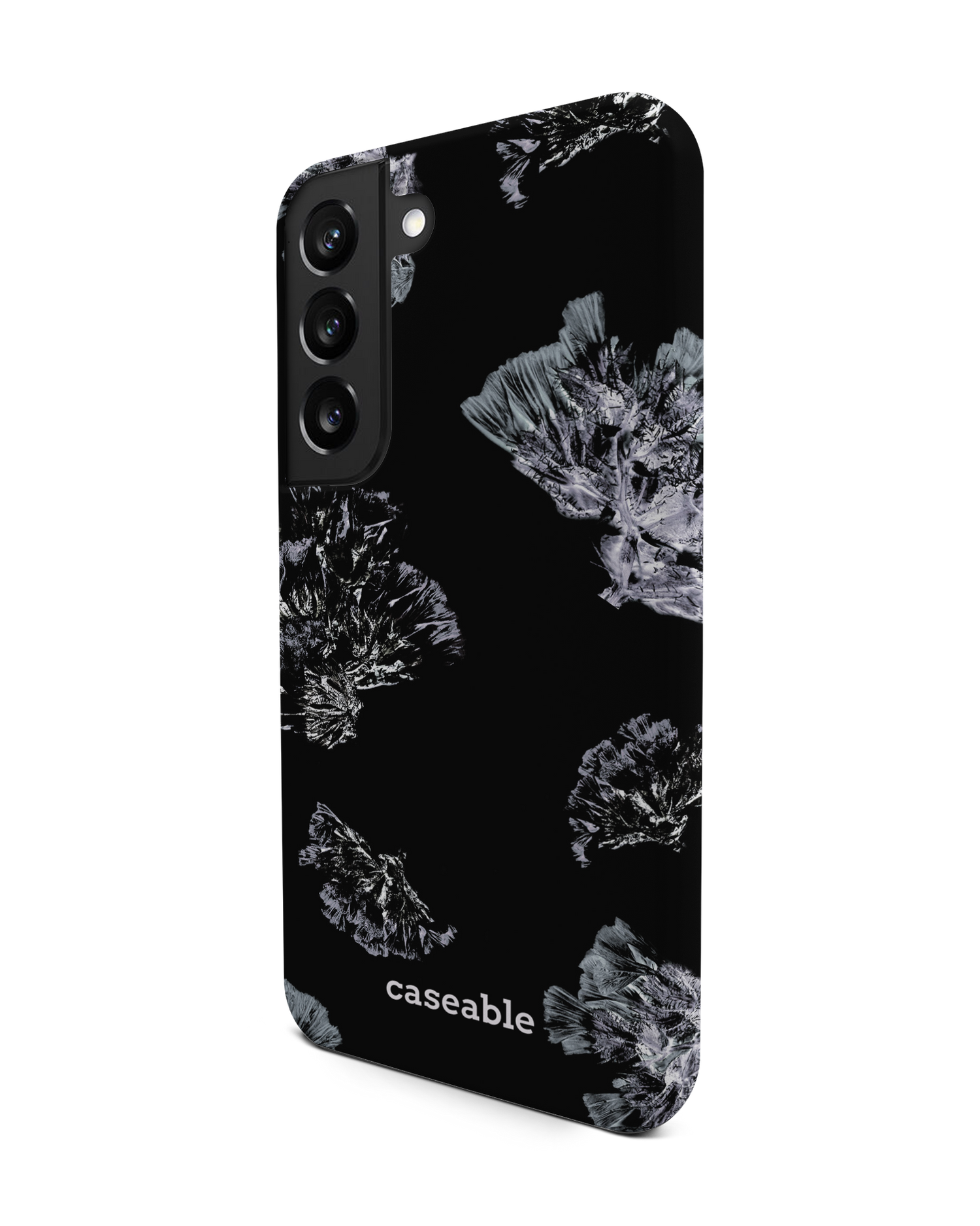 Silver Petals Premium Phone Case Samsung Galaxy S22 5G: View from the right side