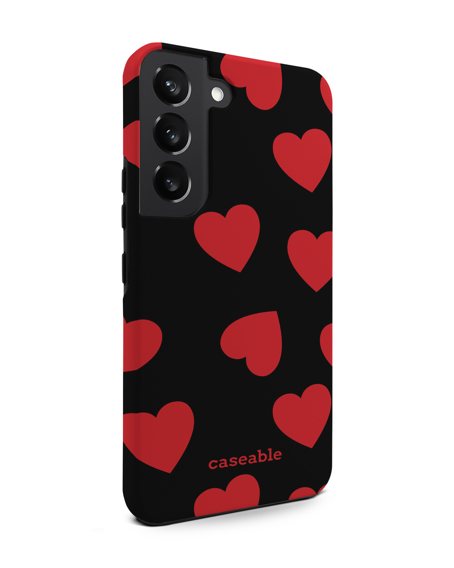 Repeating Hearts Premium Phone Case Samsung Galaxy S22 5G: View from the left side