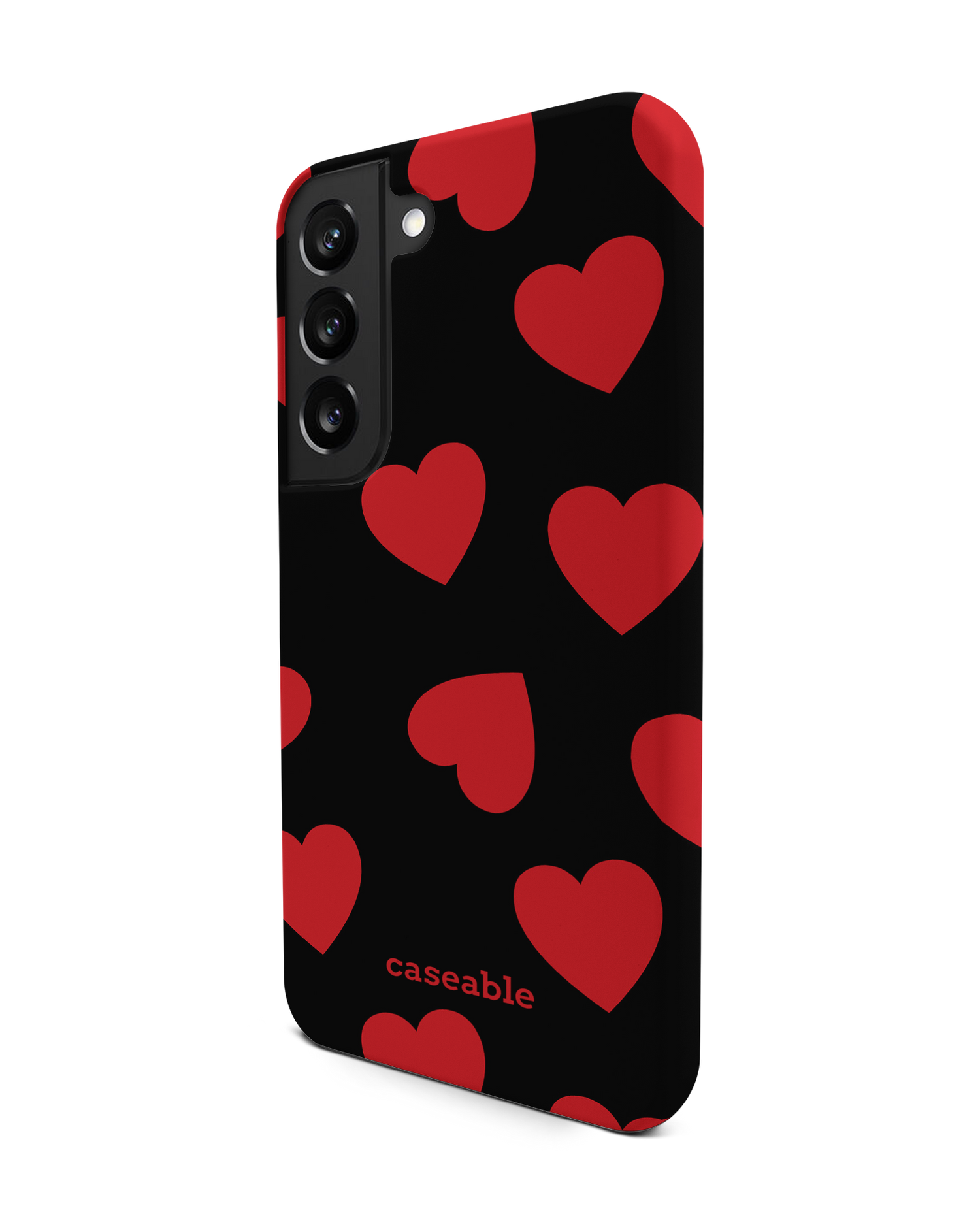 Repeating Hearts Premium Phone Case Samsung Galaxy S22 5G: View from the right side