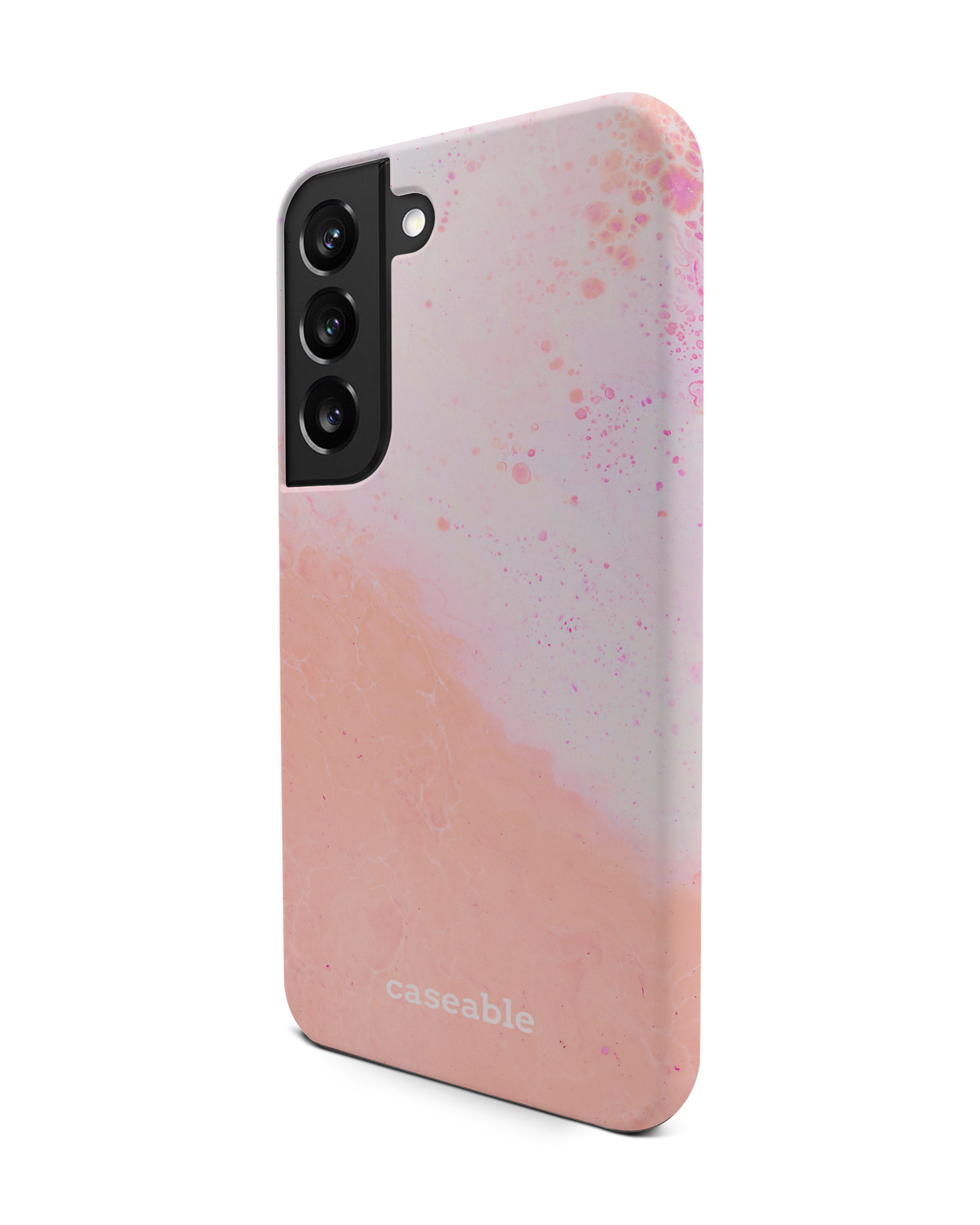 Peaches & Cream Marble Premium Phone Case Samsung Galaxy S22 5G: View from the right side