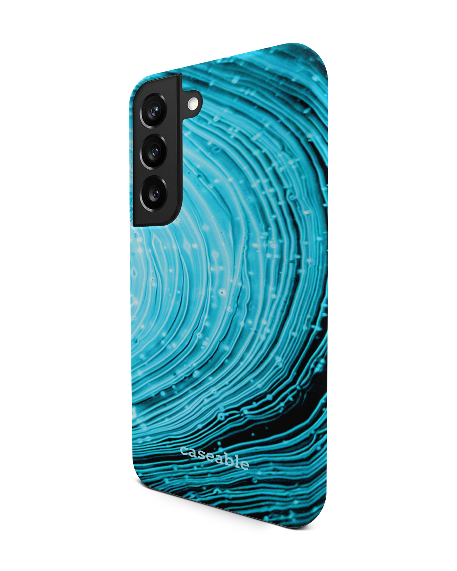 Turquoise Ripples Premium Phone Case Samsung Galaxy S22 5G: View from the right side