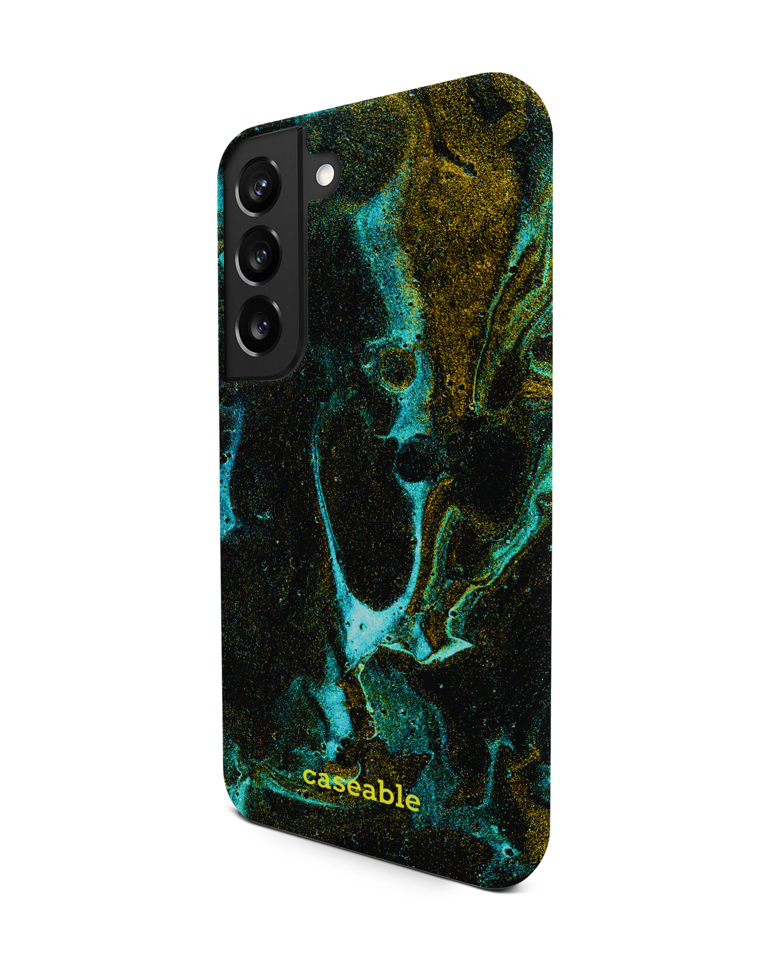 Mint Gold Marble Sparkle Premium Phone Case Samsung Galaxy S22 5G: View from the right side