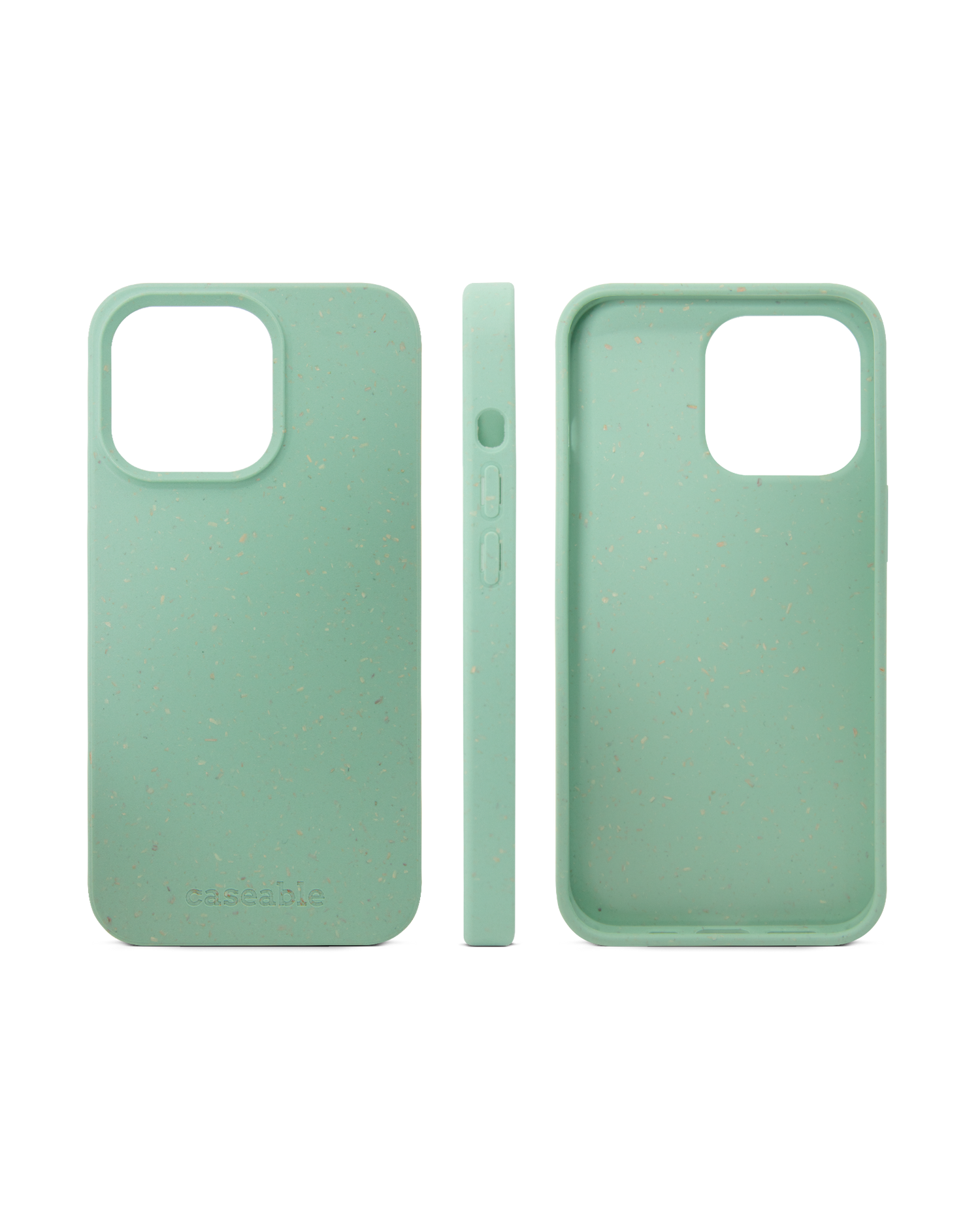 Light Green Eco-Friendly Phone Case for Apple iPhone 13 Pro: Side Views