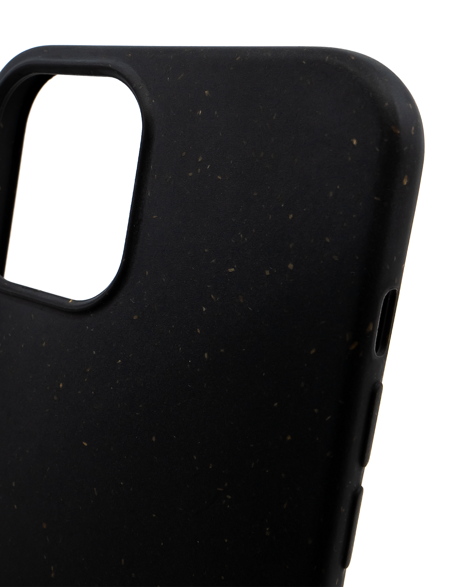 Black Eco-Friendly Phone Case for Apple iPhone 12 Pro Max: Details outside