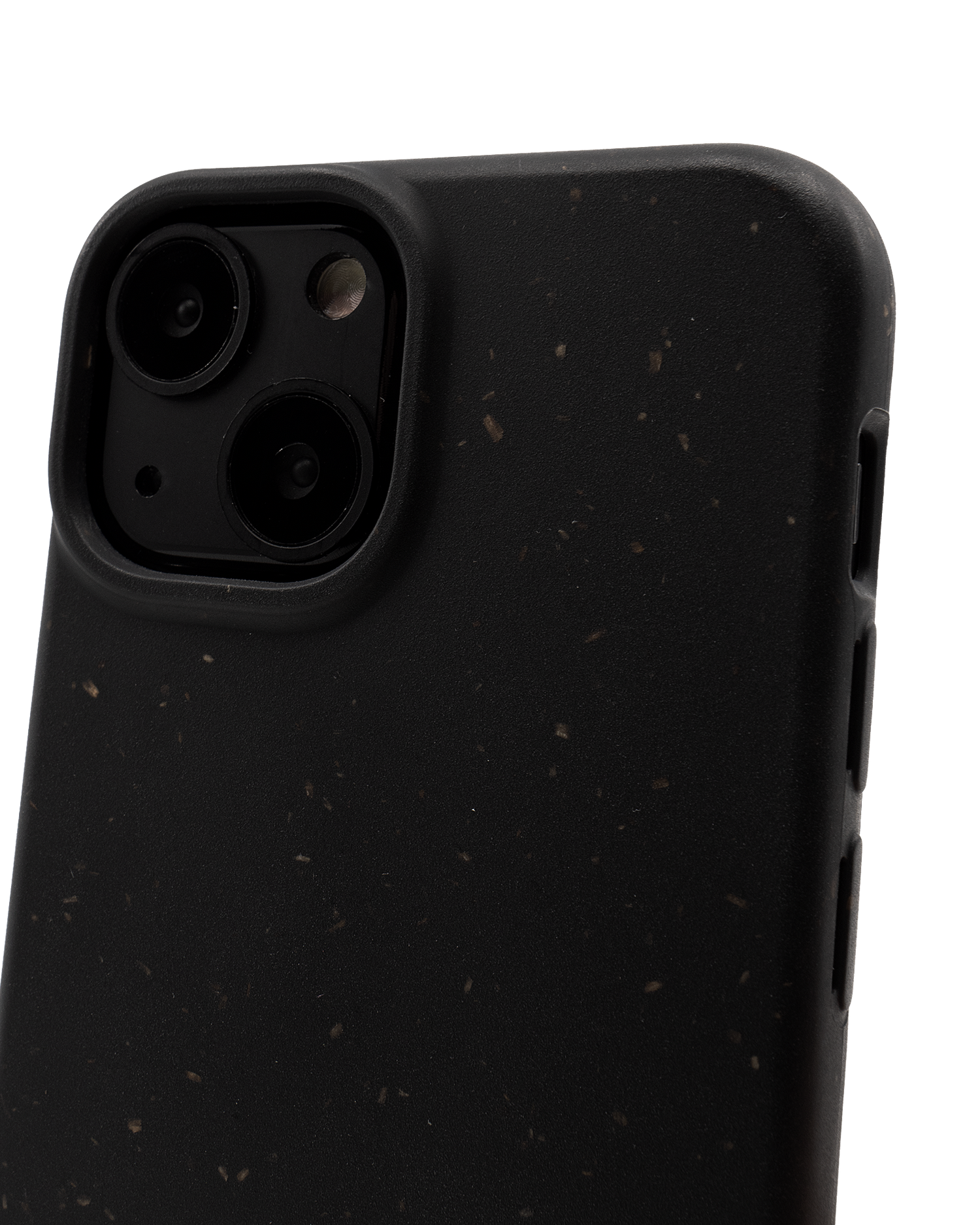 Black Eco-Friendly Phone Case for Apple iPhone 13 mini: Details outside