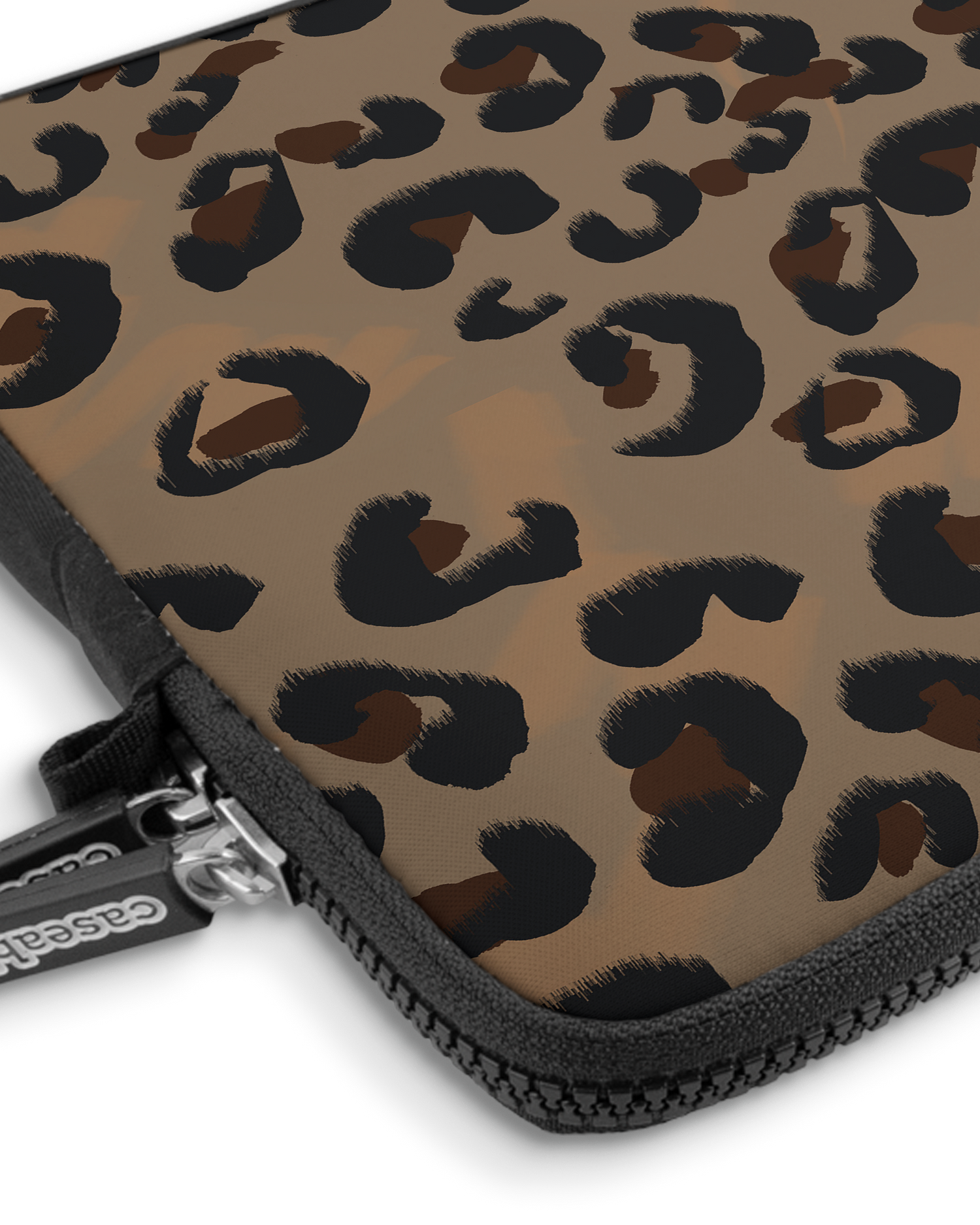 Leopard Repeat Premium Laptop Bag 13 inch with device inside
