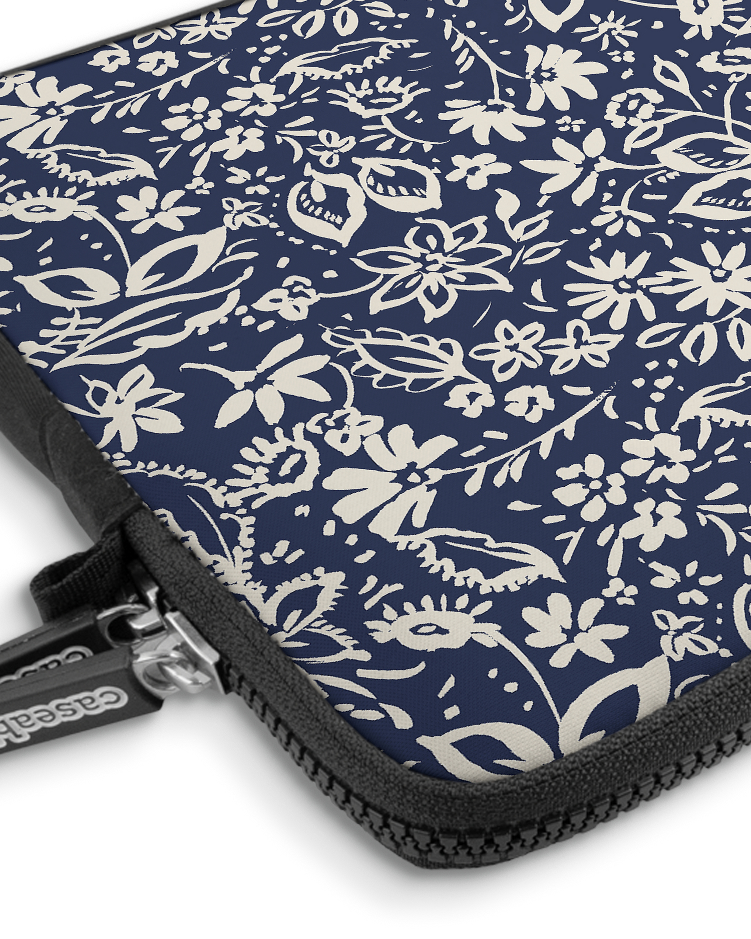 Ditsy Blue Paisley Premium Laptop Bag 13 inch with device inside