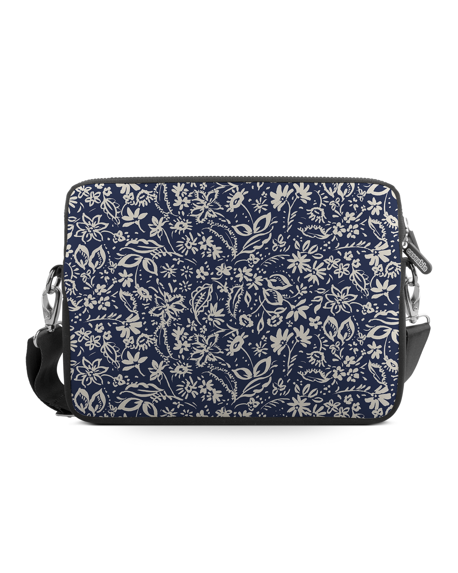 Ditsy Blue Paisley Premium Laptop Bag 13 inch: Front View