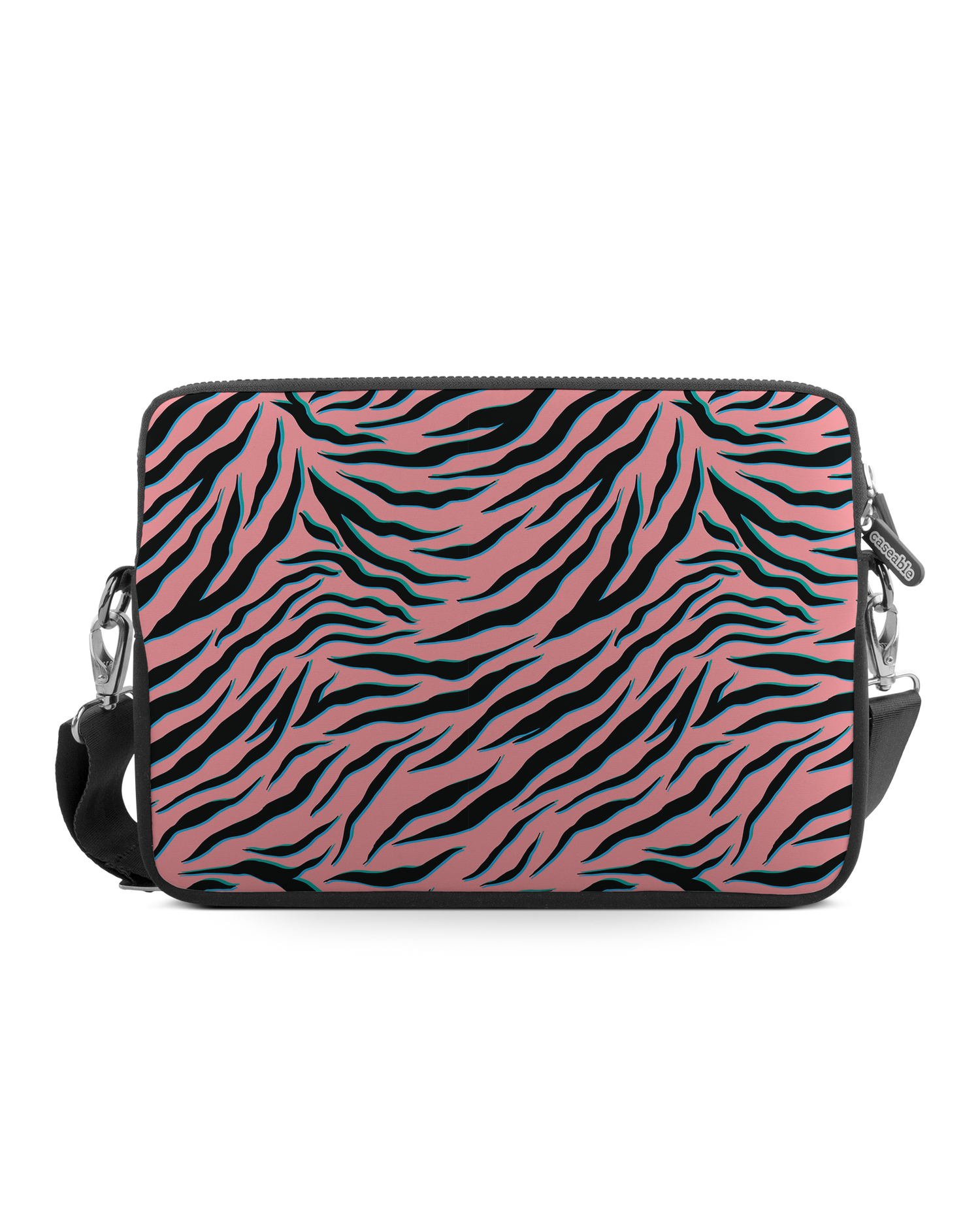 Pink Zebra Premium Laptop Bag 13 inch: Front View