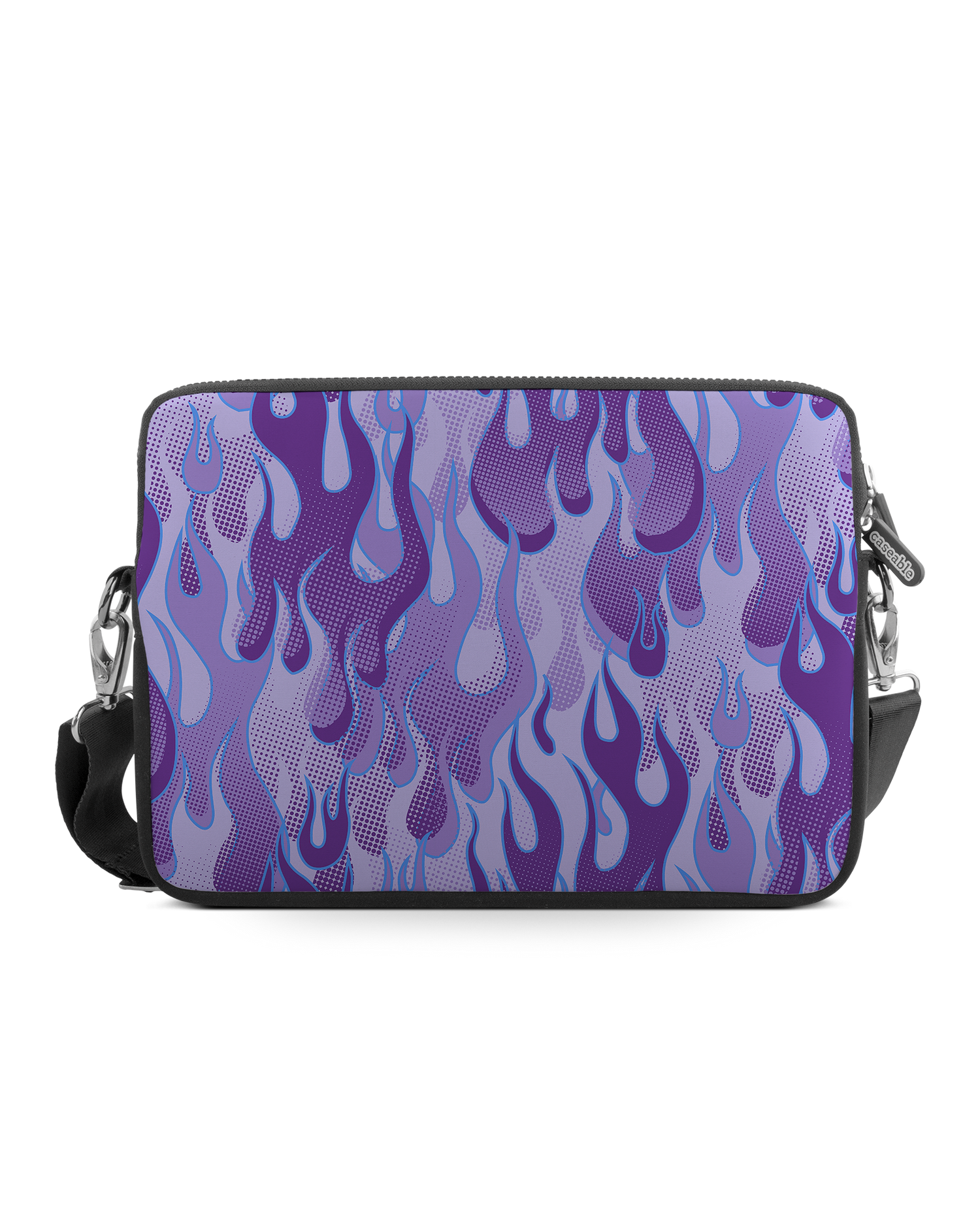 Purple Flames Premium Laptop Bag 13 inch: Front View