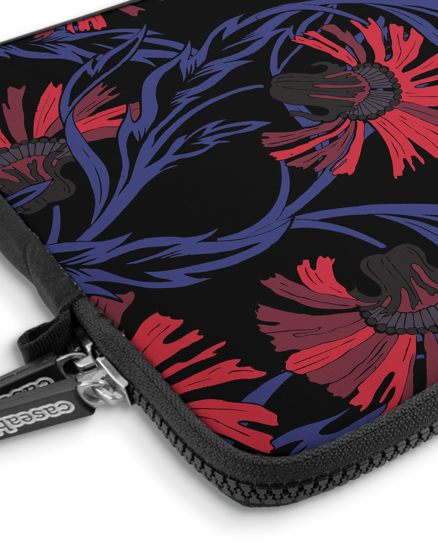 Midnight Floral Premium Laptop Bag 13 inch with device inside