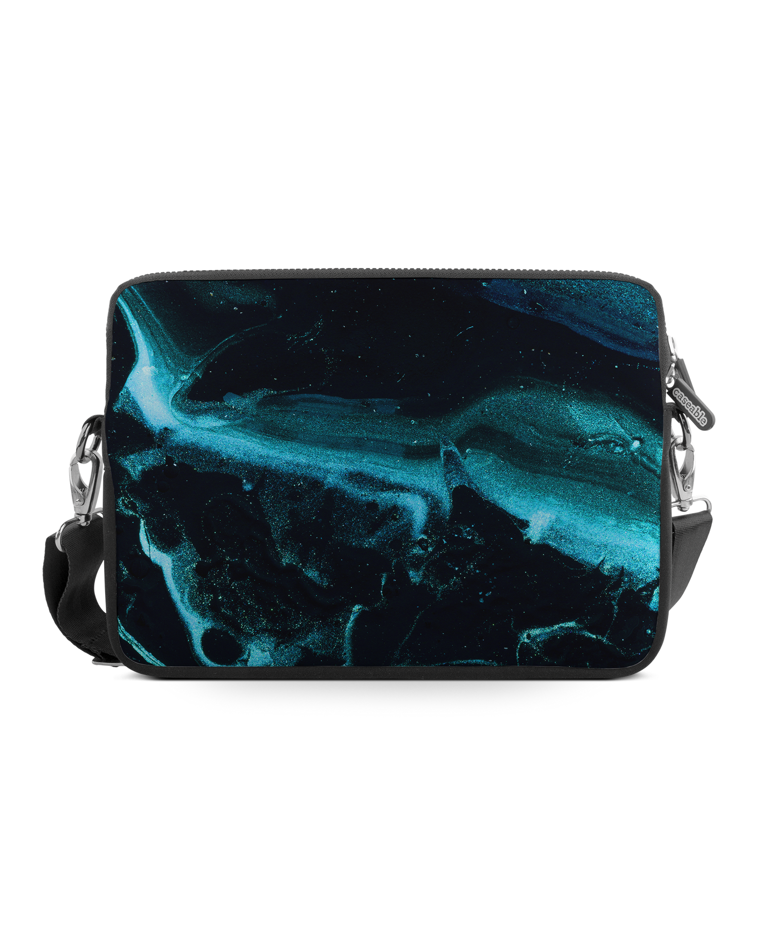 Deep Turquoise Sparkle Premium Laptop Bag 13 inch: Front View