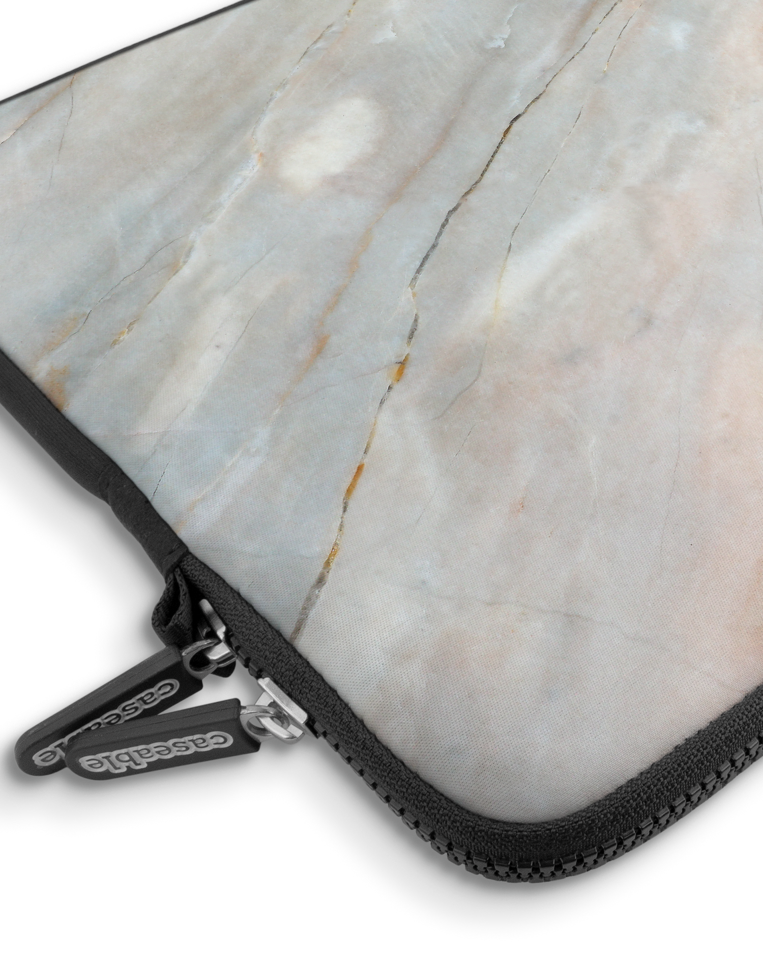 Mother of Pearl Marble Premium Laptop Bag 15 inch with device inside
