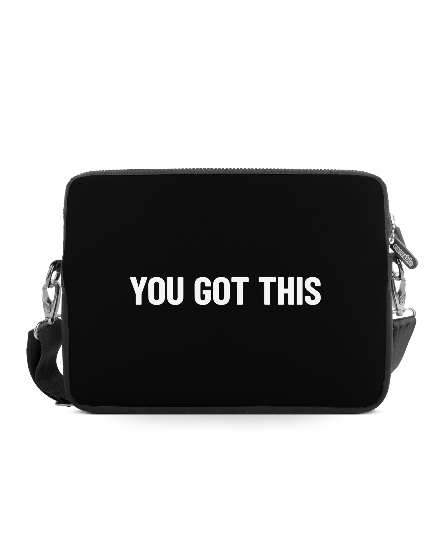 You Got This Black Premium Laptop Bag 15 inch: Front View