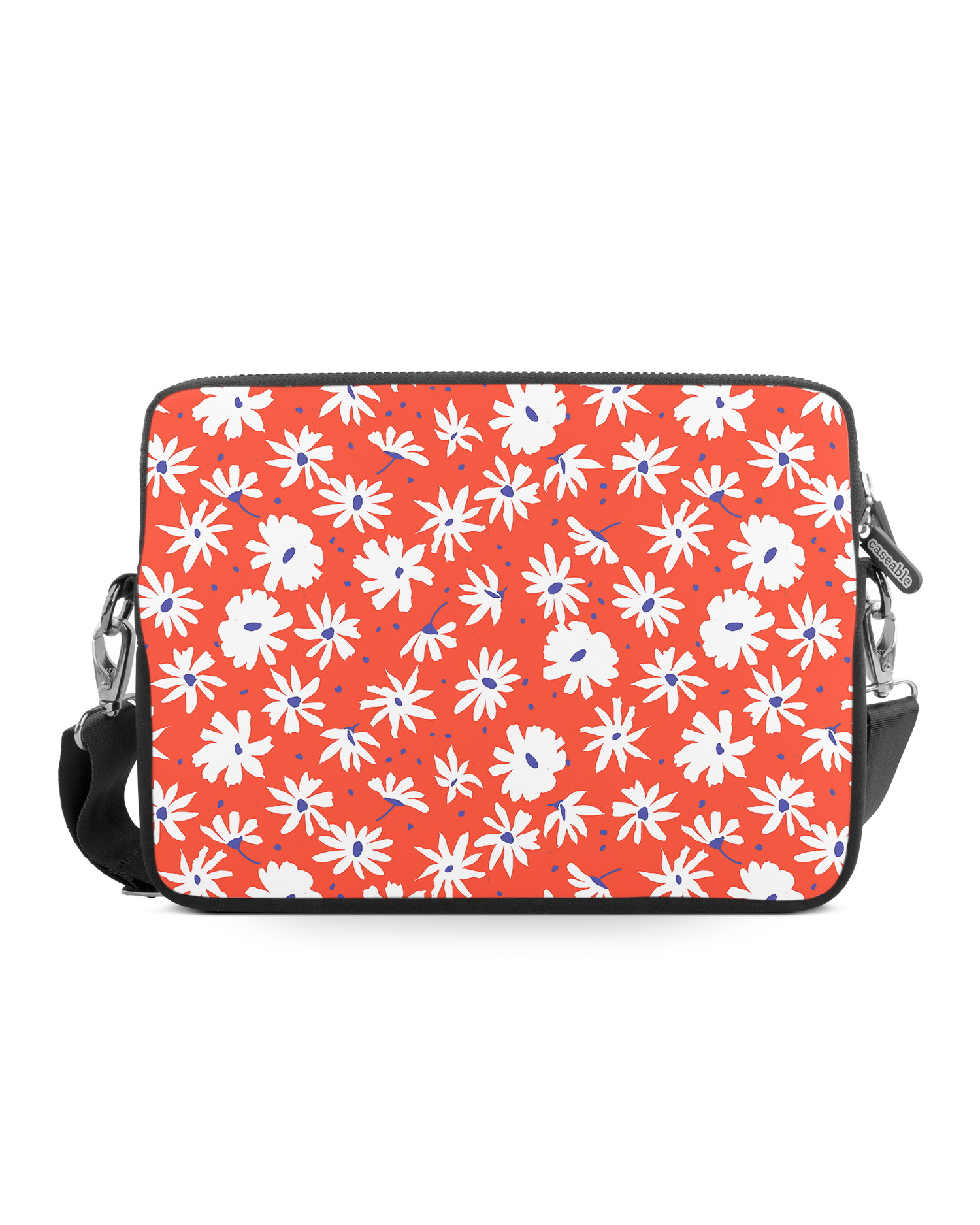 Retro Daisy Premium Laptop Bag 15 inch: Front View