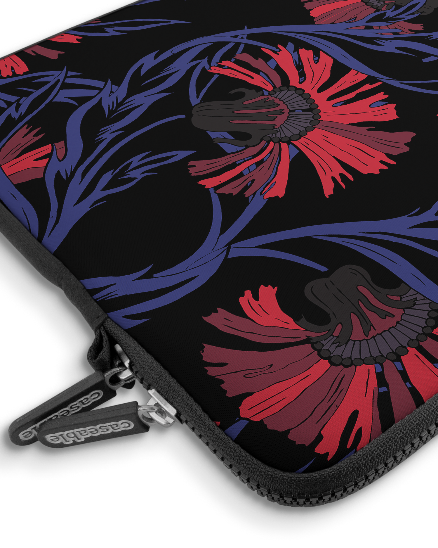 Midnight Floral Premium Laptop Bag 15 inch with device inside