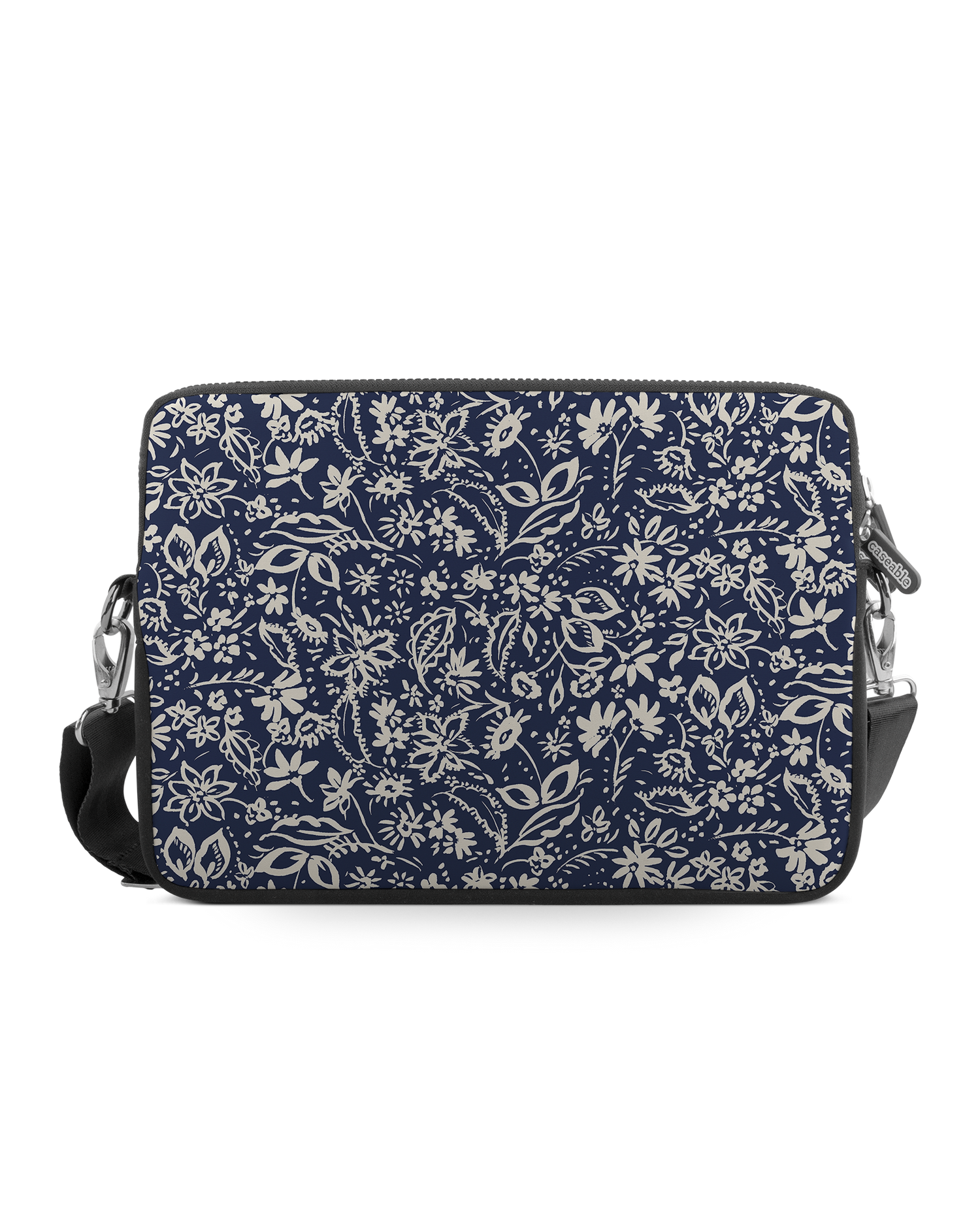 Ditsy Blue Paisley Premium Laptop Bag 13-14 inch: Front View