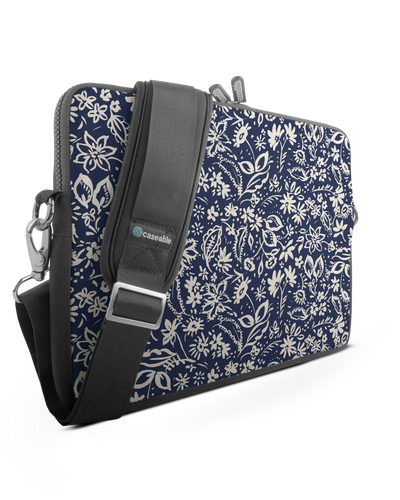 Ditsy Blue Paisley Premium Laptop Bag 13-14 inch
