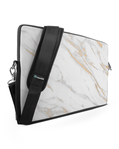 Gold Marble Elegance Premium Laptop Bag 17 inch