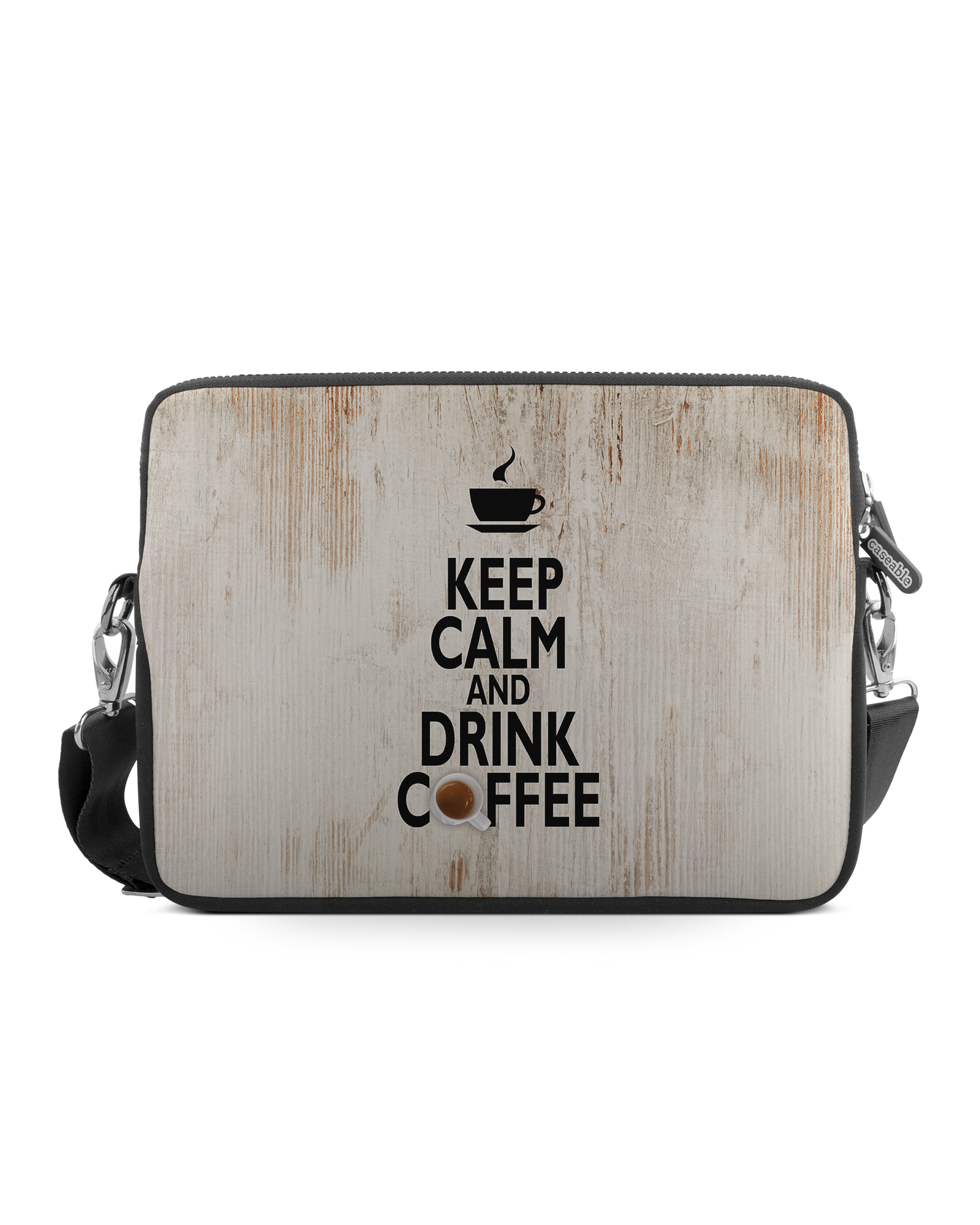 Drink Coffee Premium Laptop Bag 17 inch: Front View