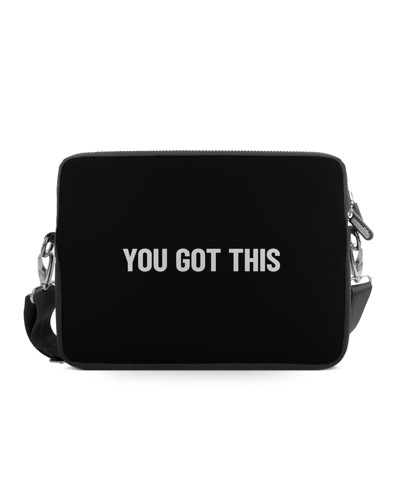 You Got This Black Premium Laptop Bag 17 inch: Front View