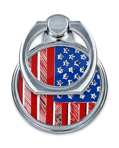 American Flag Color Ring Holder attached to a smartphone