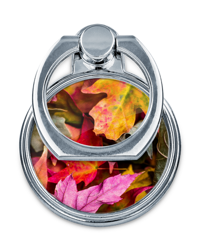 Autumn Leaves Ring Holder attached to a smartphone