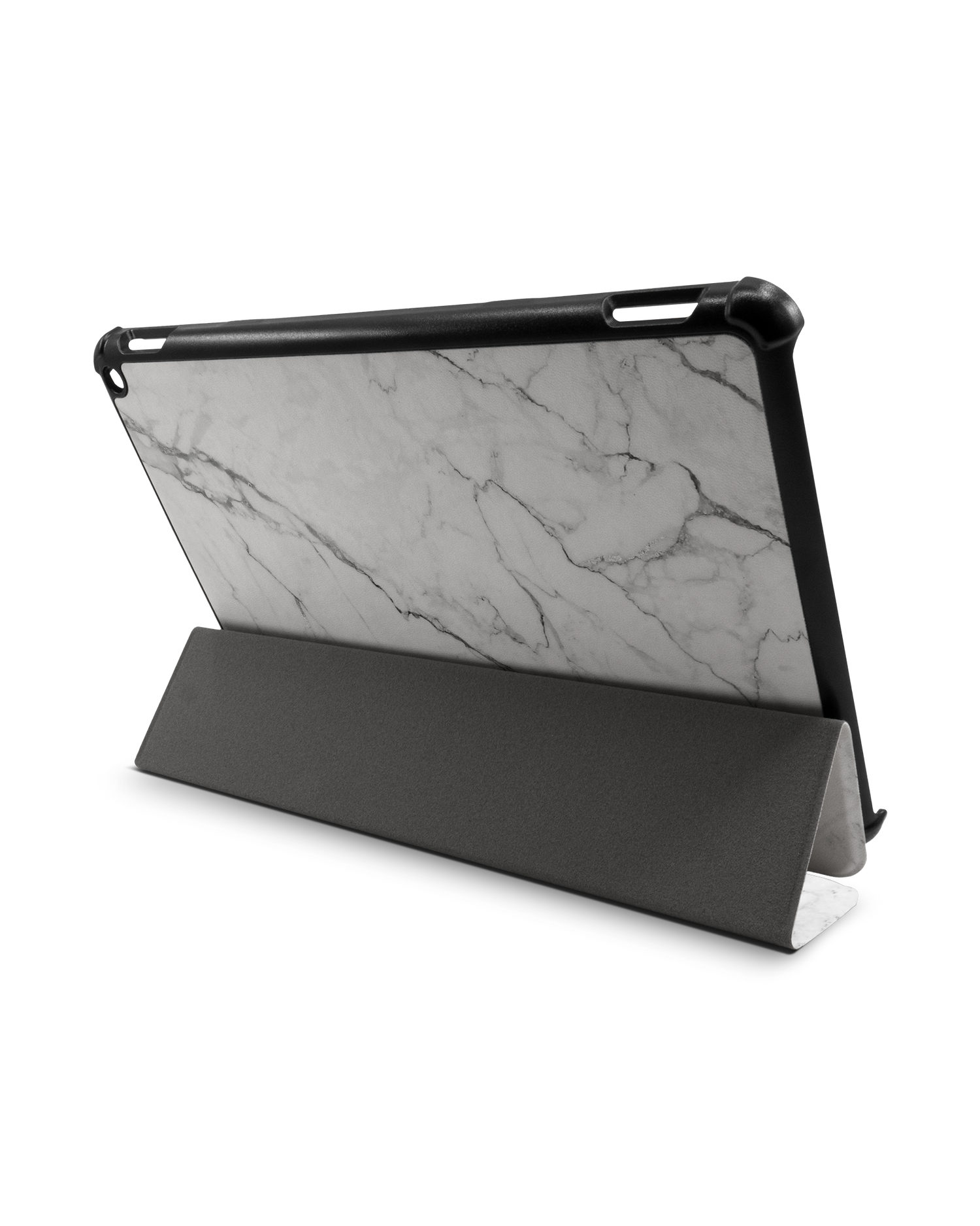White Marble Tablet Smart Case for Amazon Fire HD 10 (2021): Used as Stand