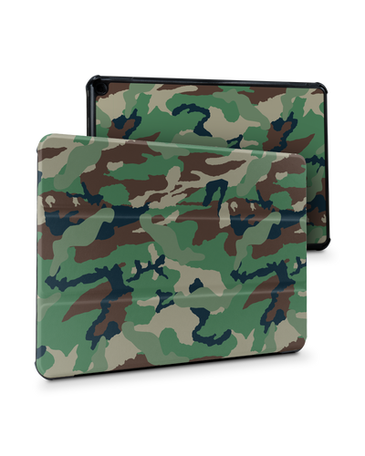 Green and Brown Camo Tablet Smart Case for Amazon Fire HD 10 (2021): Front View